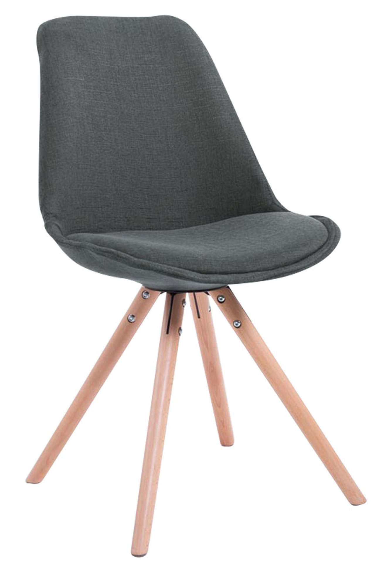 Set van 4 eetkamerstoelen Toulouse stof rond