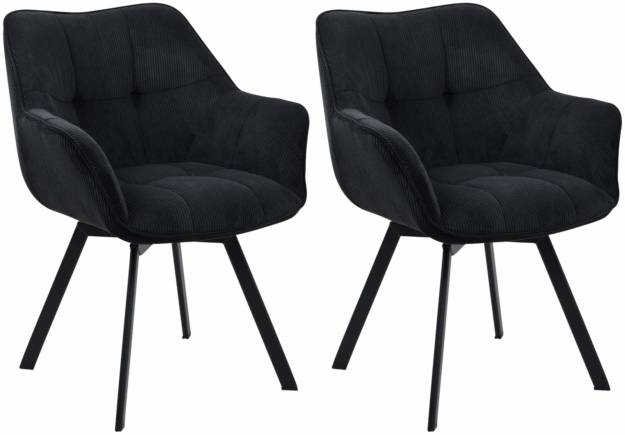 Set van 2 eetkamerstoelen Jordi Cord
