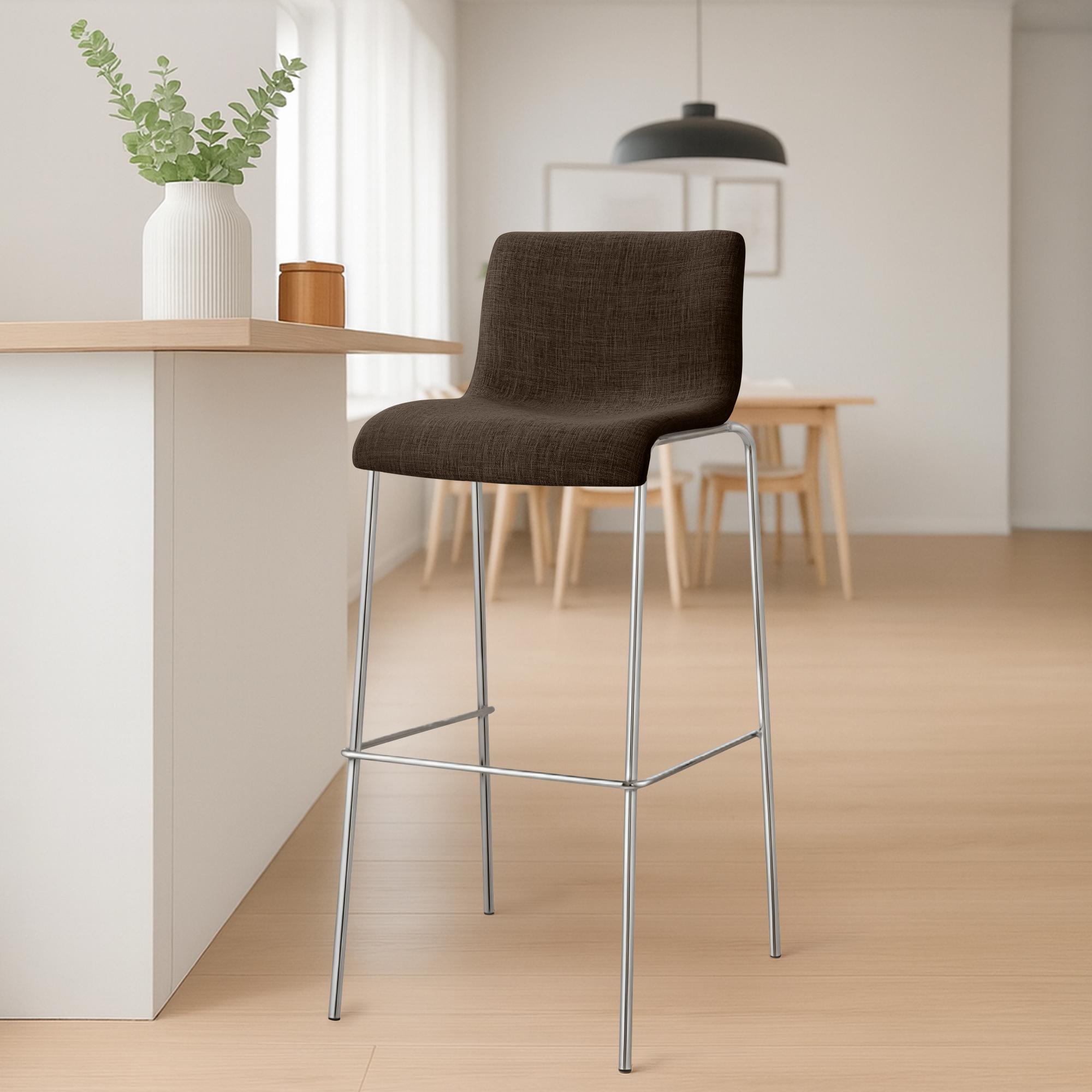 Set van 2 barstoelen Hover, stof, 4-poots onderstel