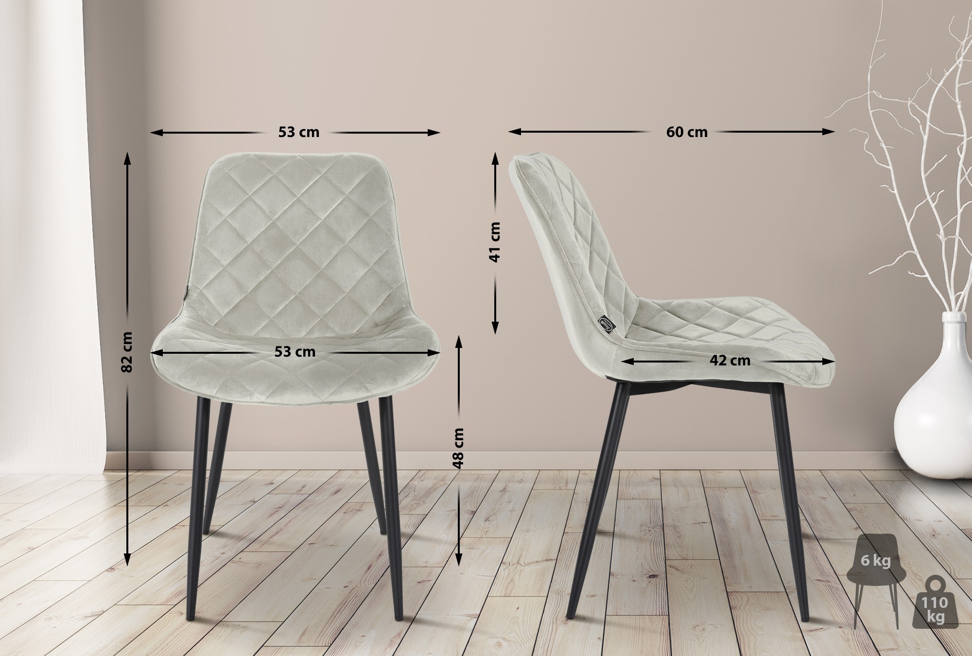 Eetkamerstoel Swing Fluweel