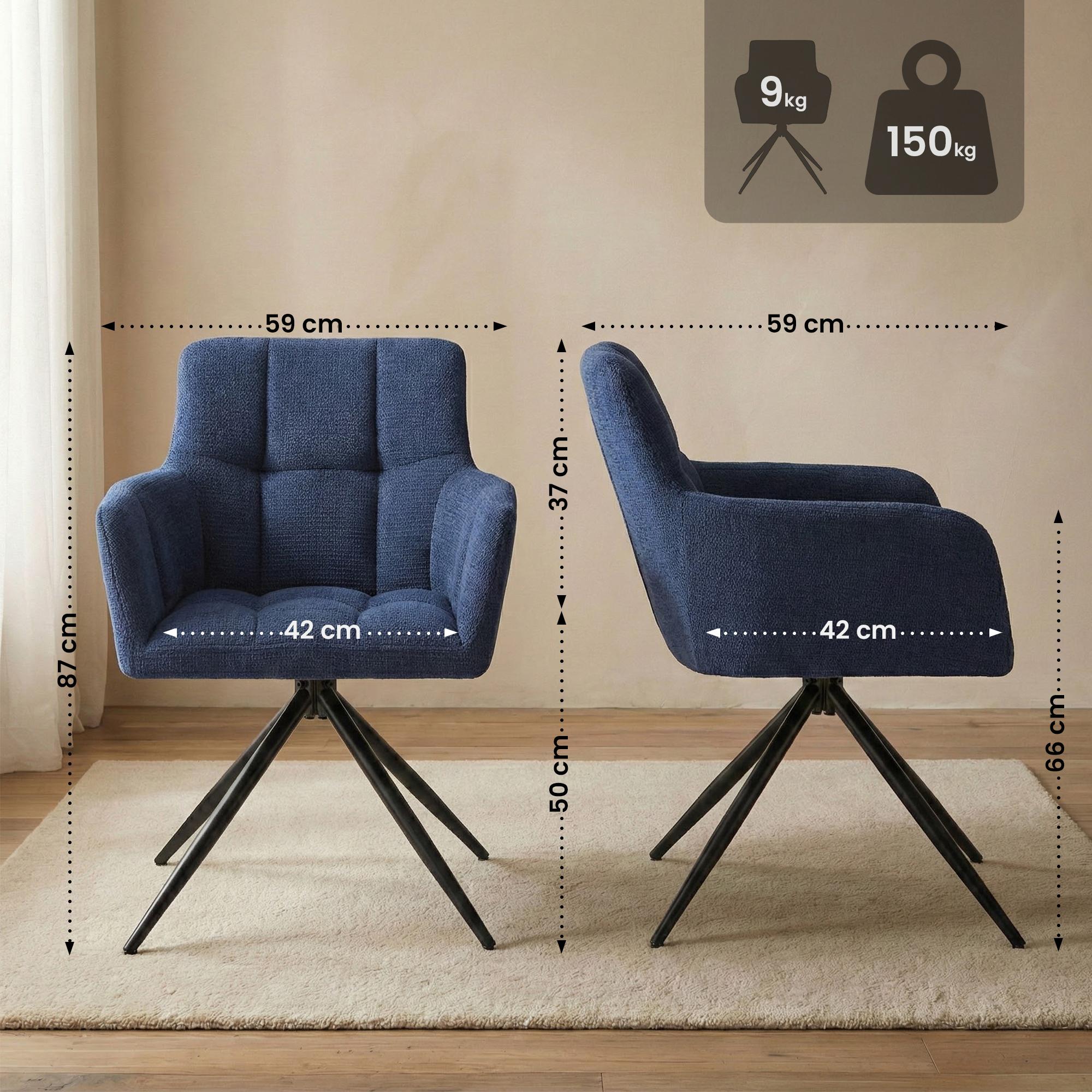 Set van 2 eetkamerstoelen Jonah stof