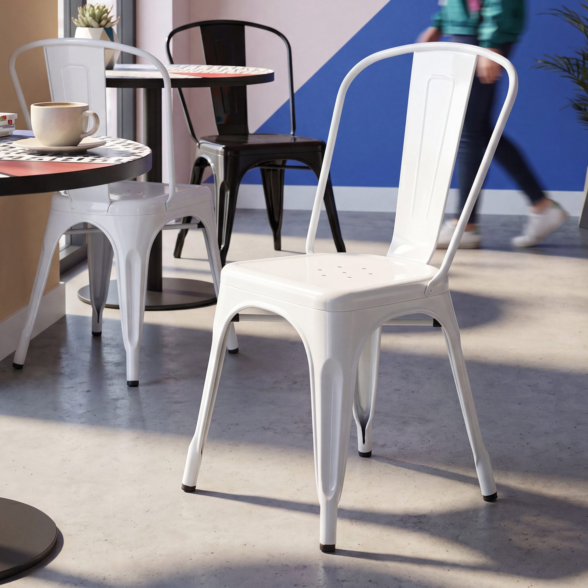 Set van 4 stapelstoelen Benedikt