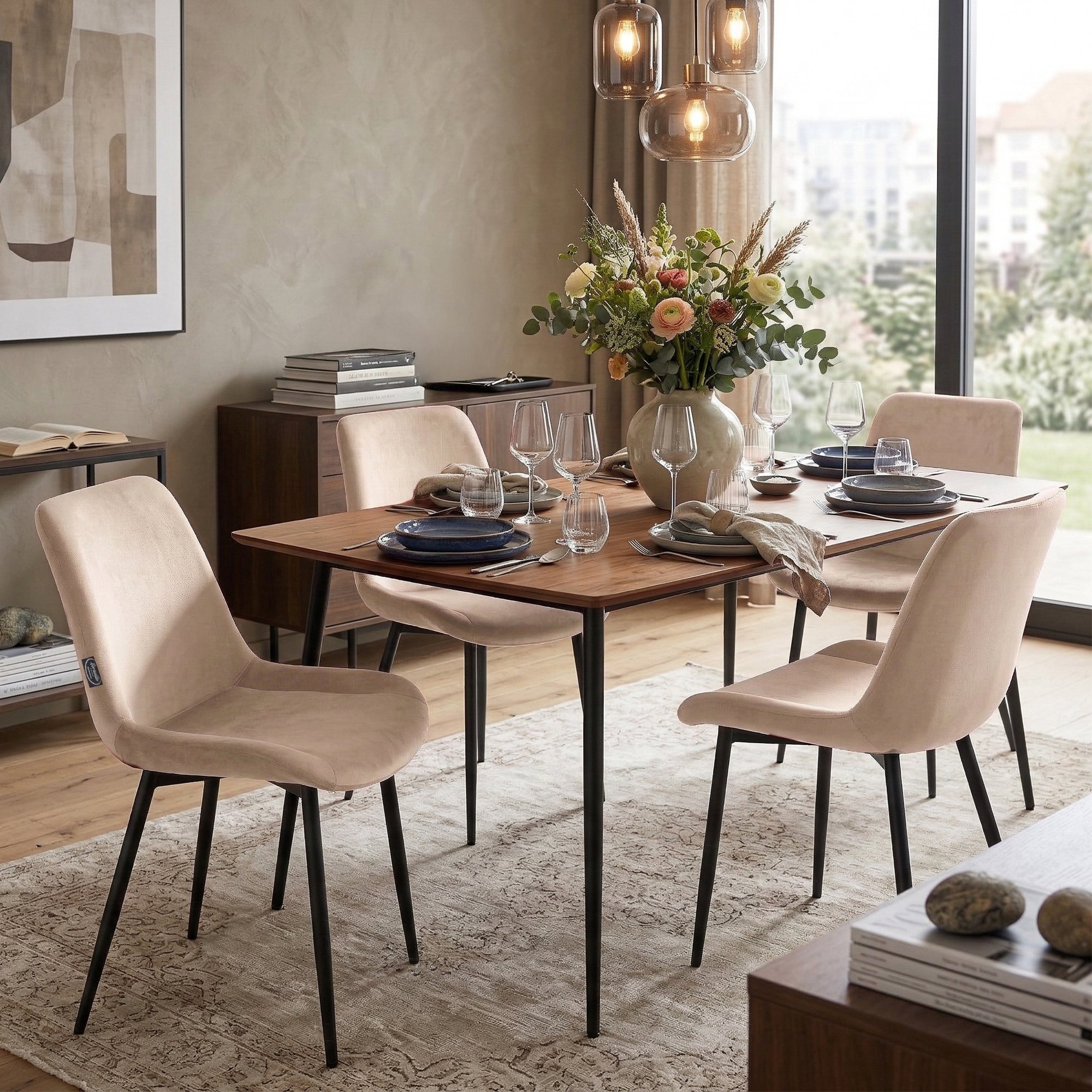 Set van 2 eetkamerstoelen Victoria fluweel