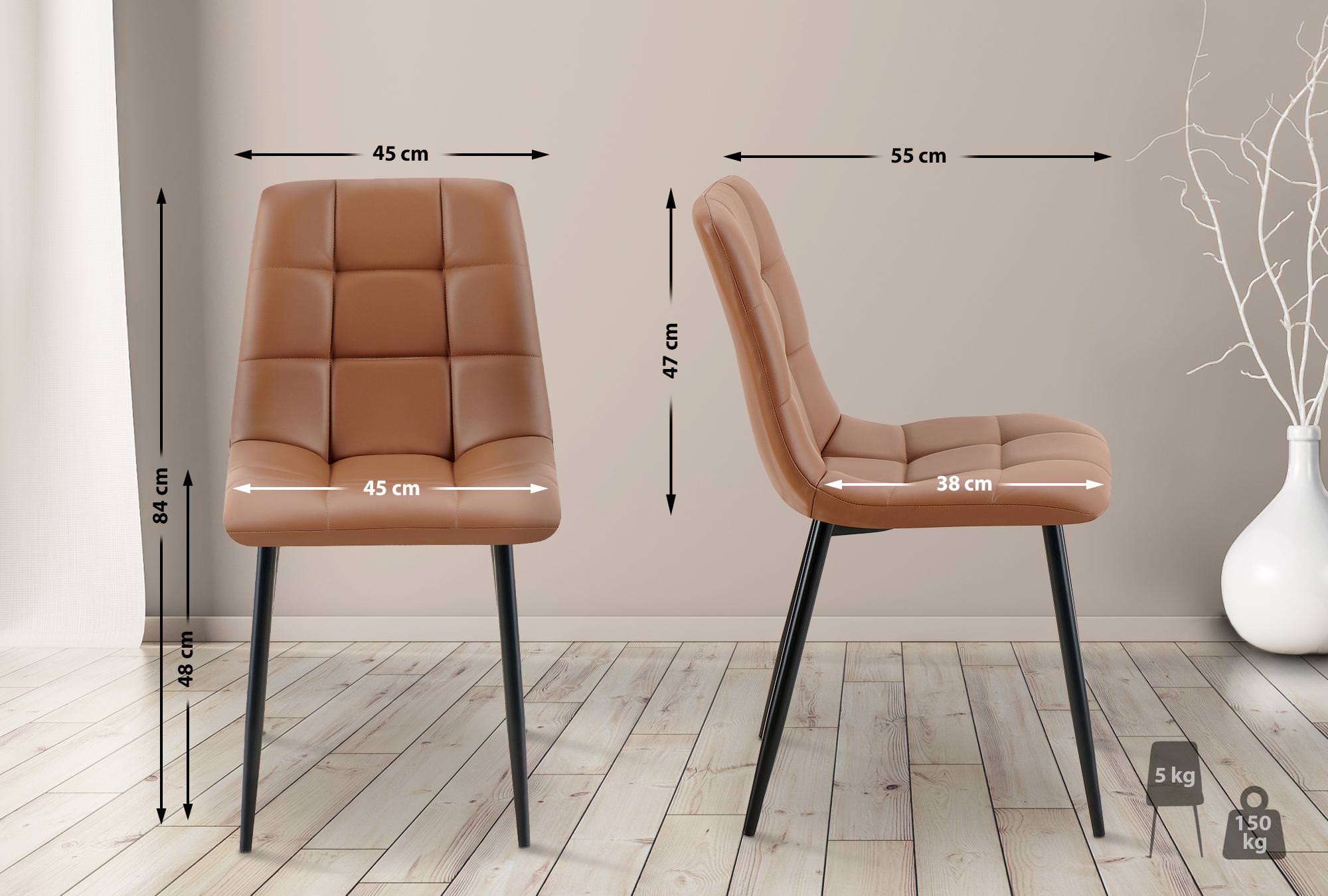 Set van 4 eetkamerstoelen Antibes kunstleer