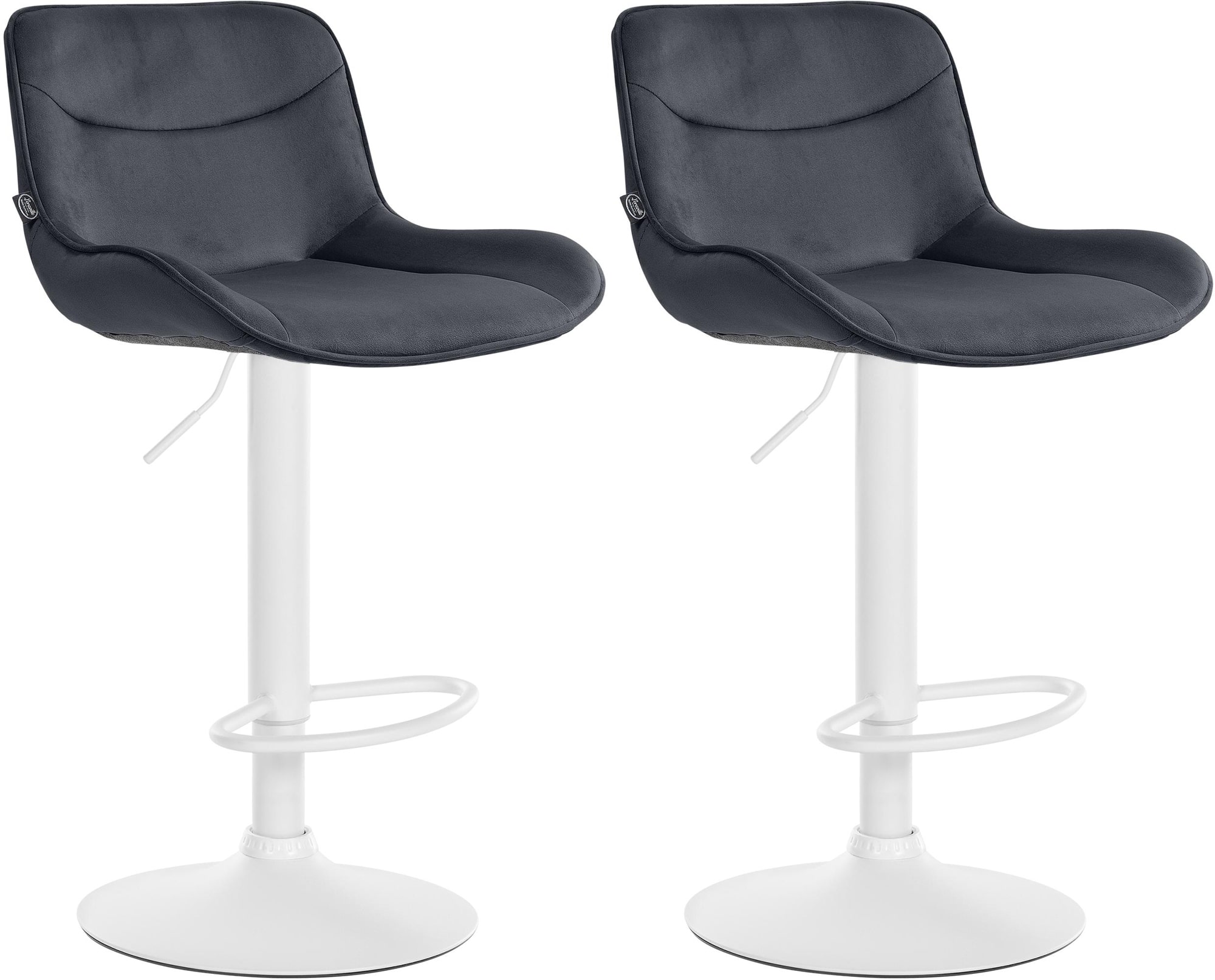 Set van 2 barkrukken Vonore fluweel