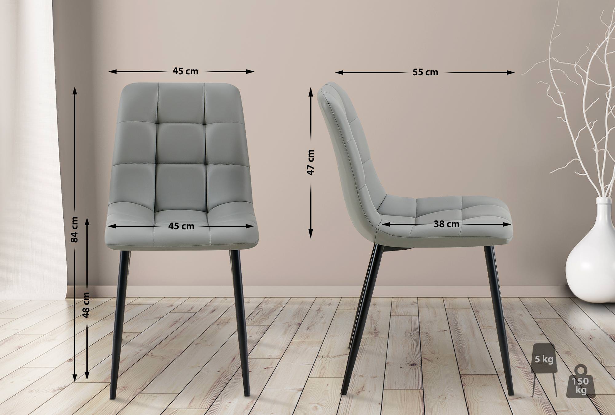 Set van 4 eetkamerstoelen Antibes kunstleer