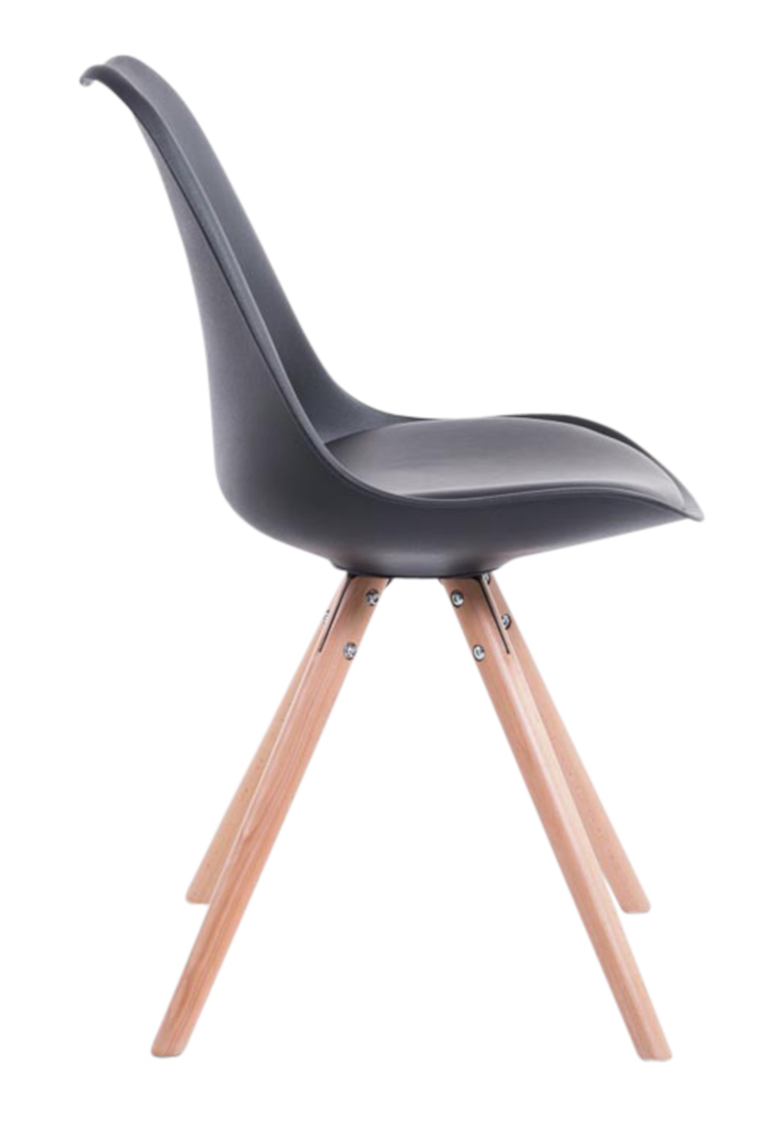 Set van 4 eetkamerstoelen Toulouse kunstleer rond