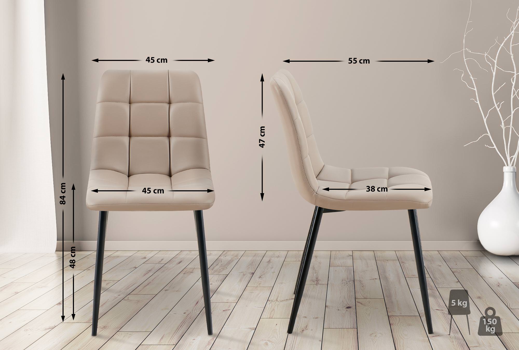 Set van 4 eetkamerstoelen Antibes kunstleer