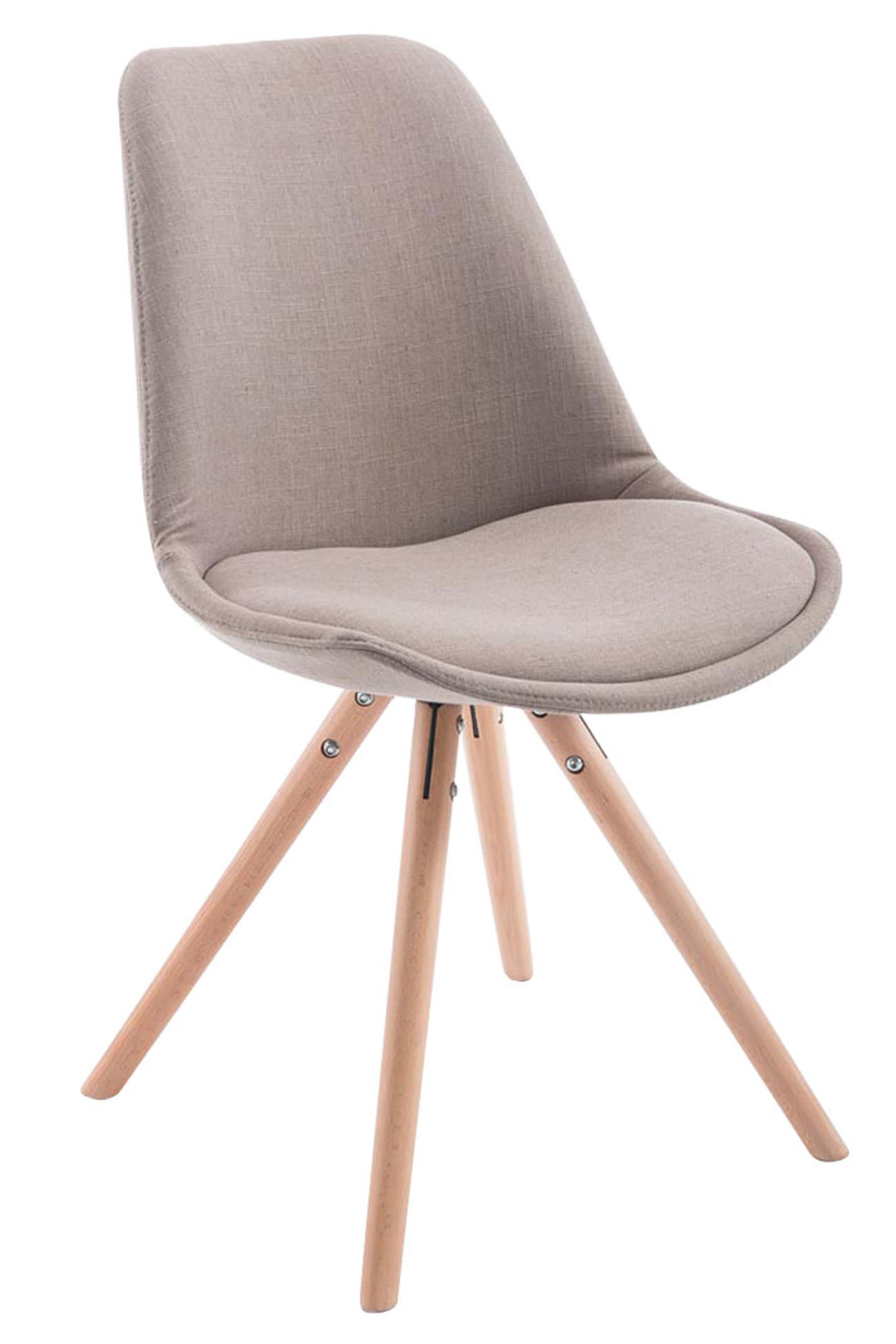Set van 4 eetkamerstoelen Toulouse stof rond