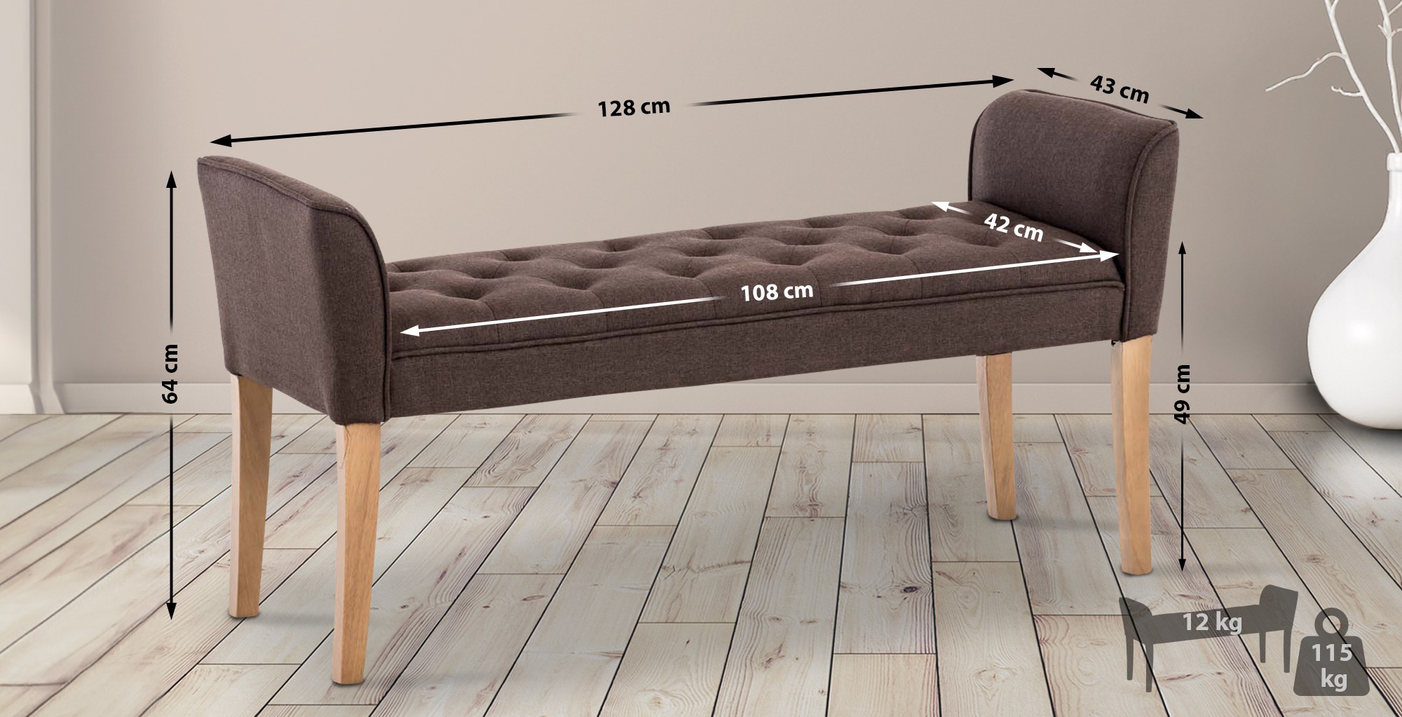 Chaise longue Cleopatra, stof