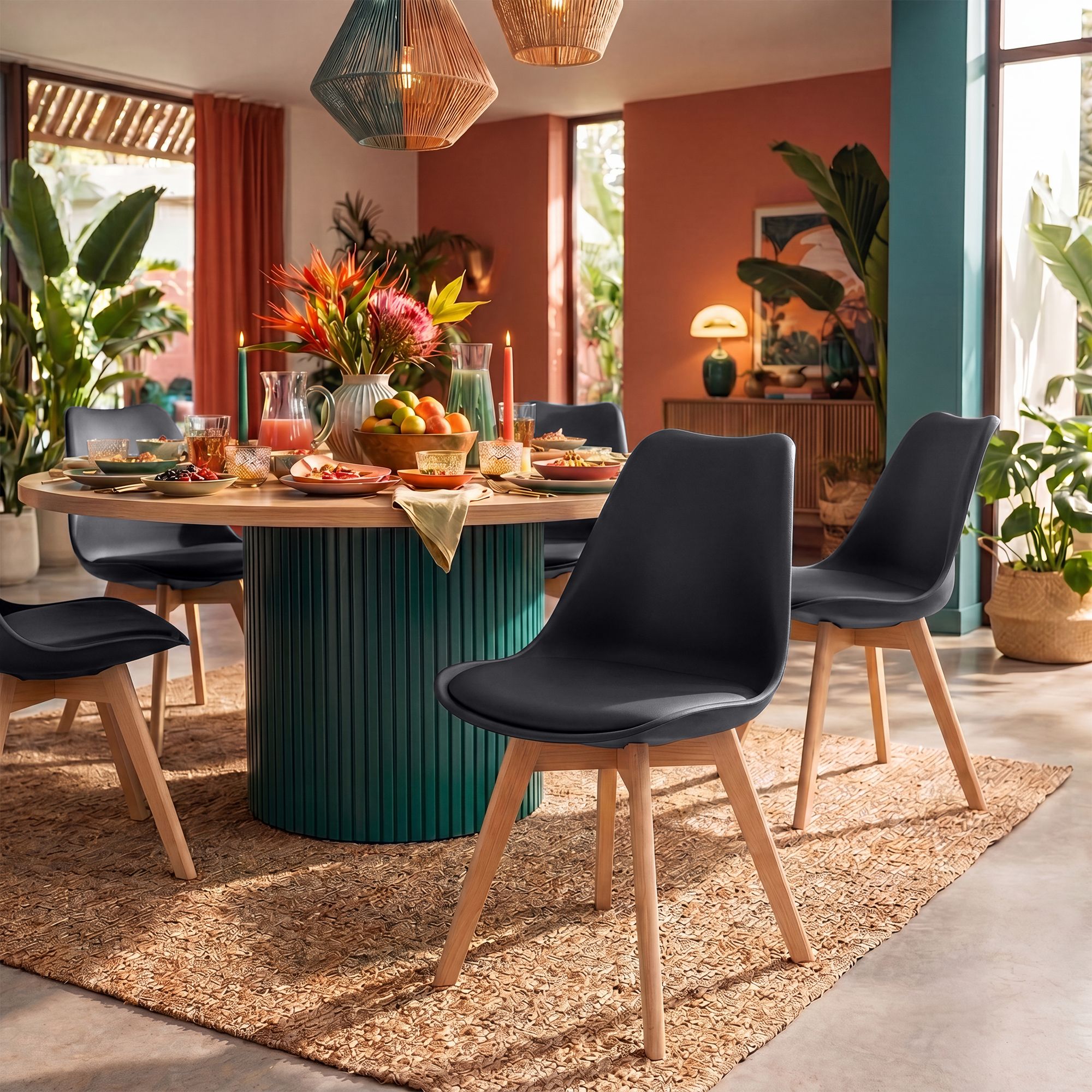 4-delige set Linares eetkamerstoelen