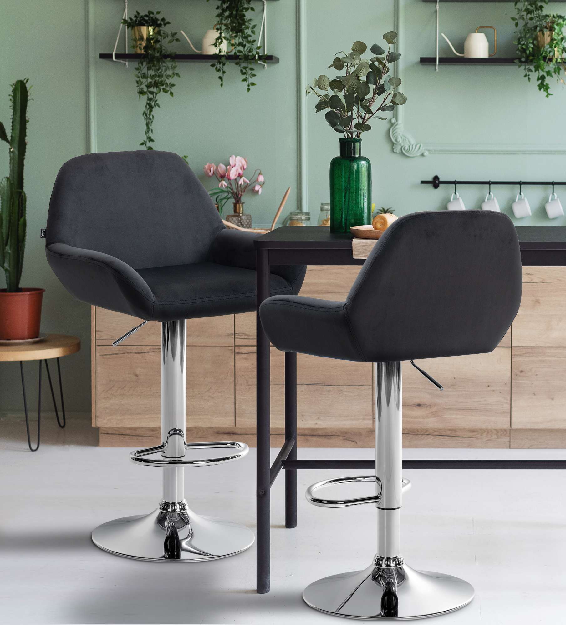 Set van 2 barkrukken Braga fluweel