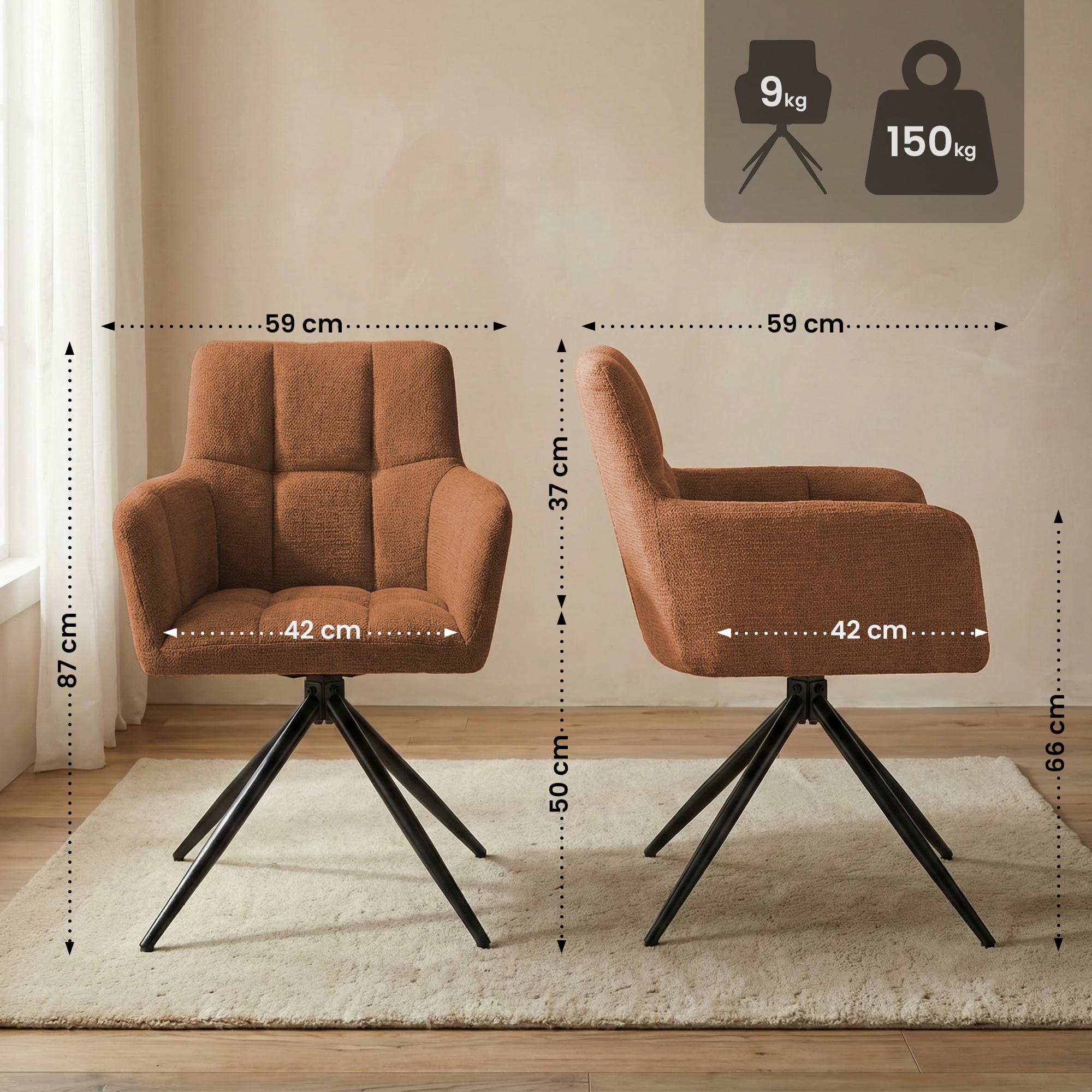 Set van 2 eetkamerstoelen Jonah stof