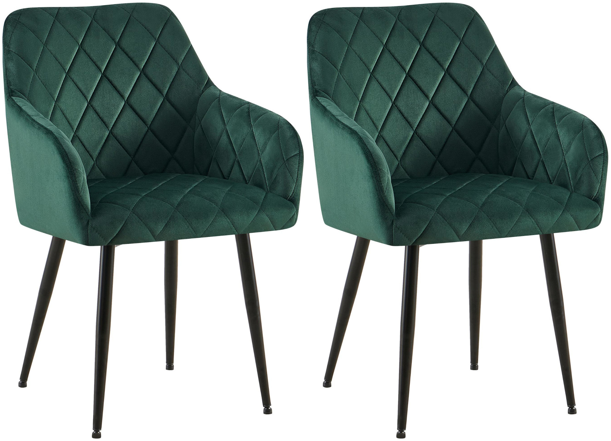 Set van 2 eetkamerstoelen Monett fluweel