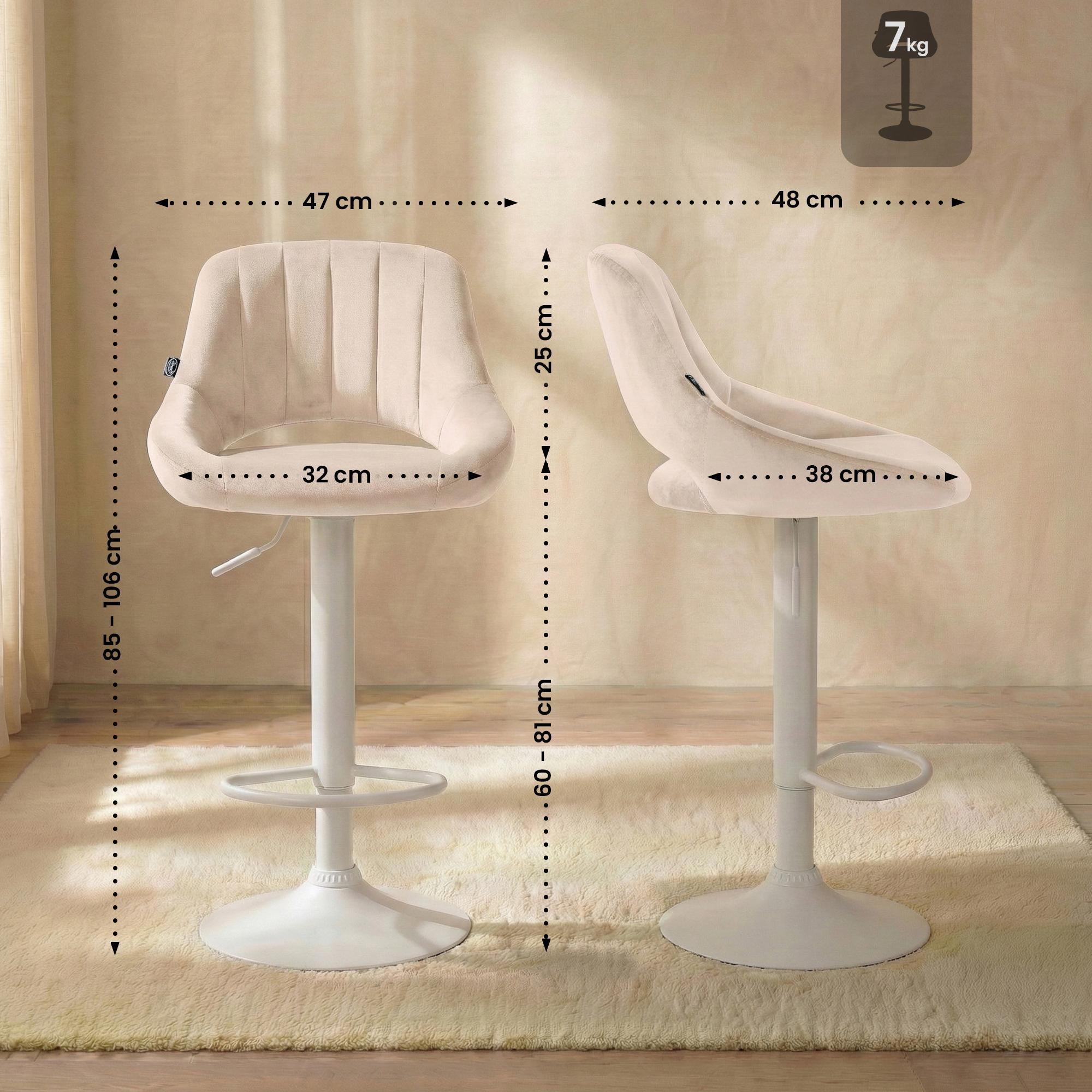 Set van 2 Barkrukken Milet Fluweel