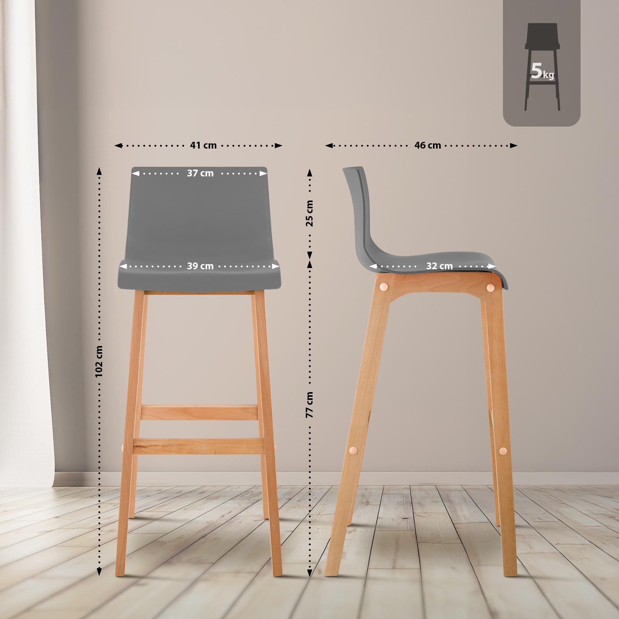 Barkruk Hover Kunststof Vierpootsframe Natura