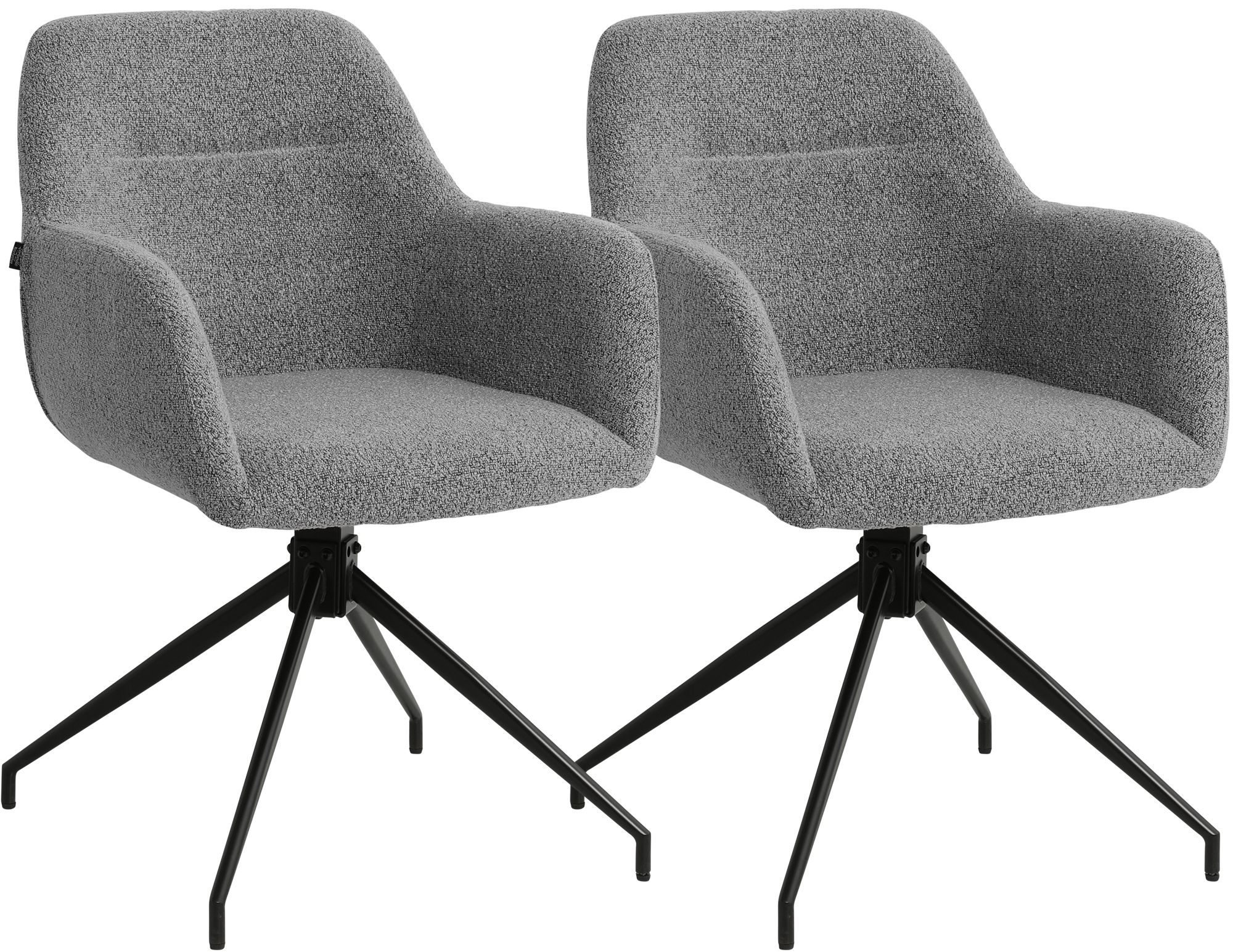 Set van 2 Eetkamerstoelen Merlinda met teddy stof