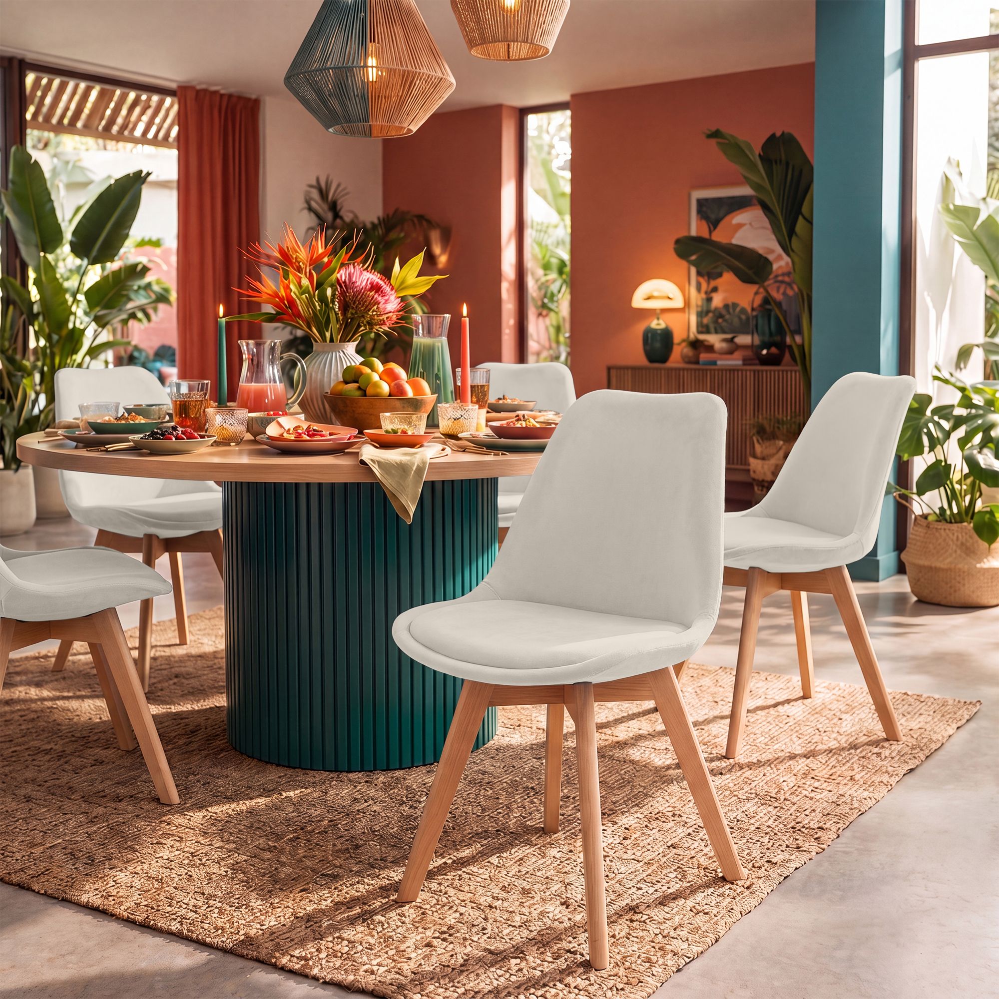 4-delige set Linares eetkamerstoelen