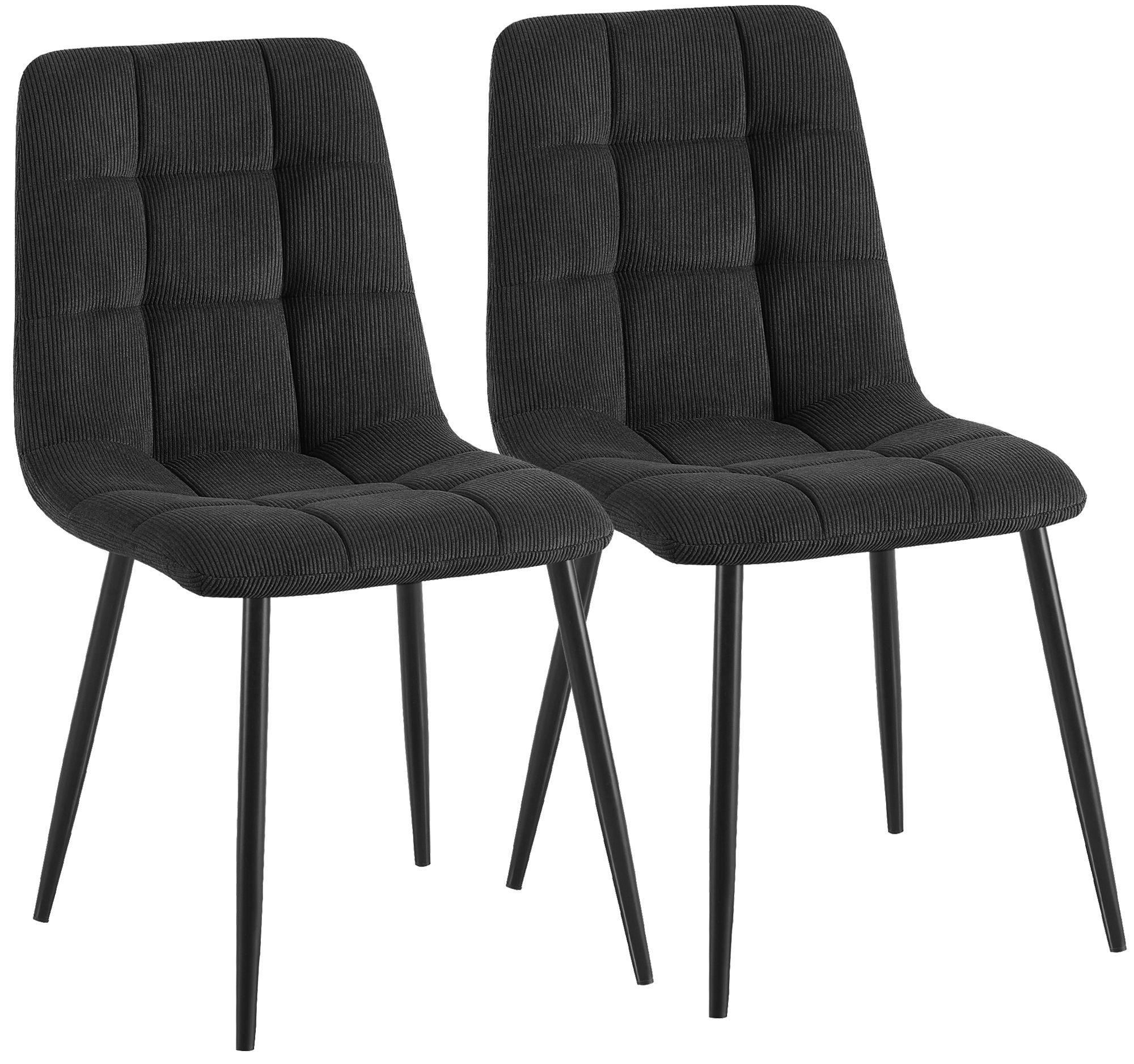 Set van 2 eetkamerstoelen Antibes ribstof