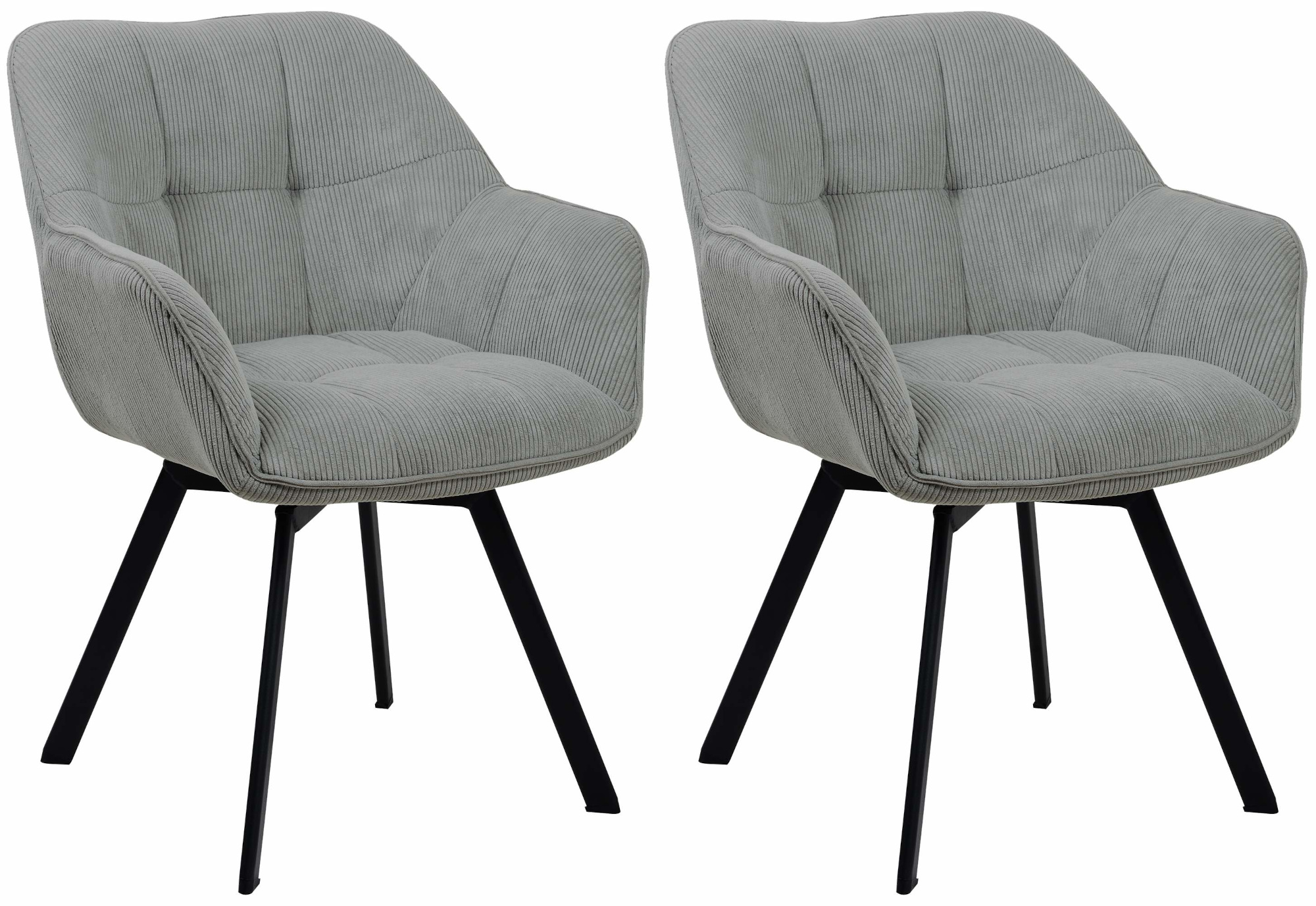 Set van 2 eetkamerstoelen Jordi Cord