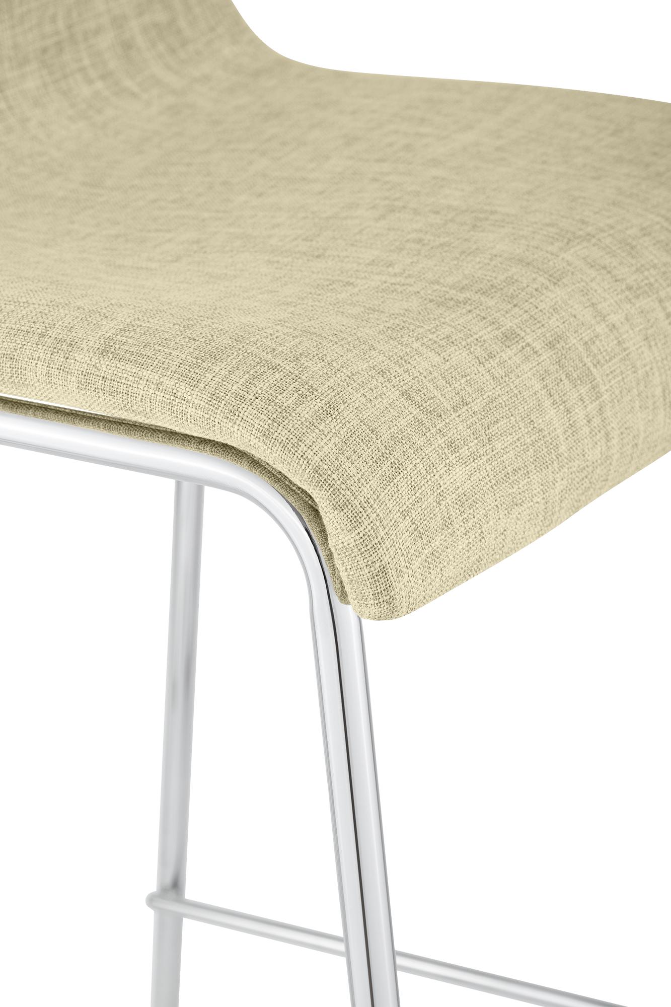 Set van 2 barstoelen Hover, stof, 4-poots onderstel