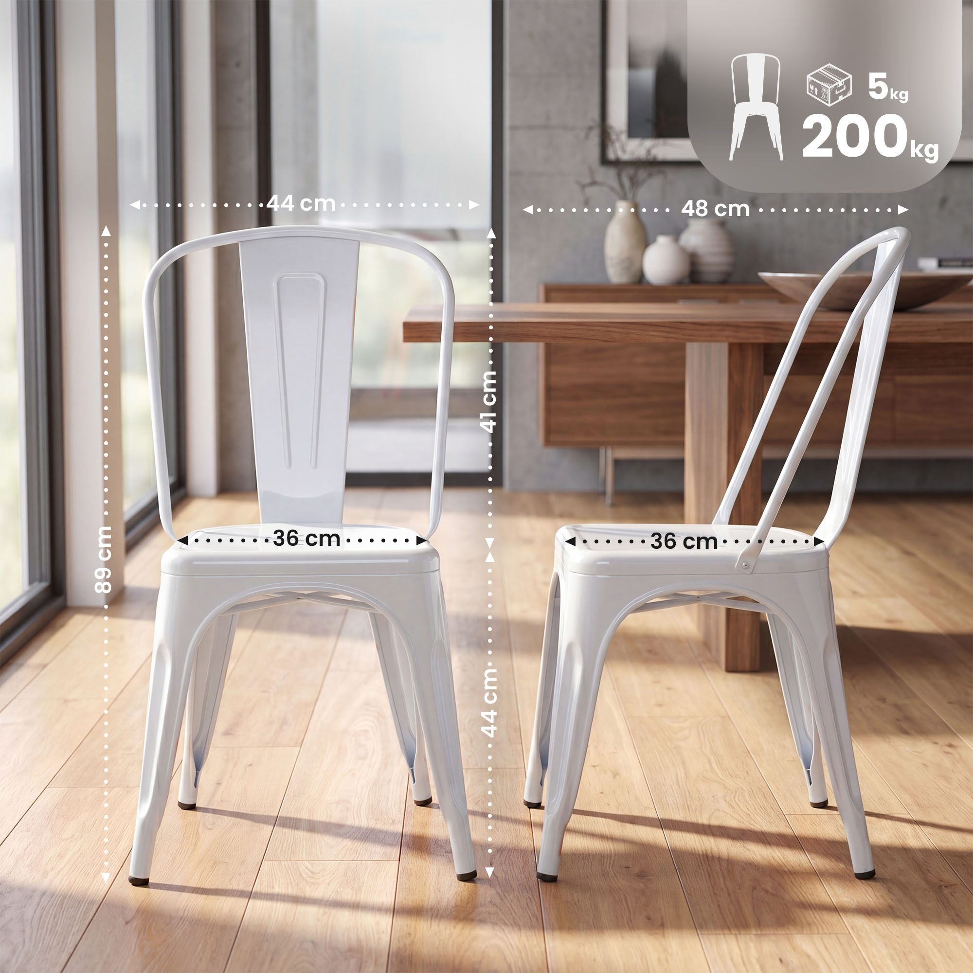 Set van 4 stapelstoelen Benedikt