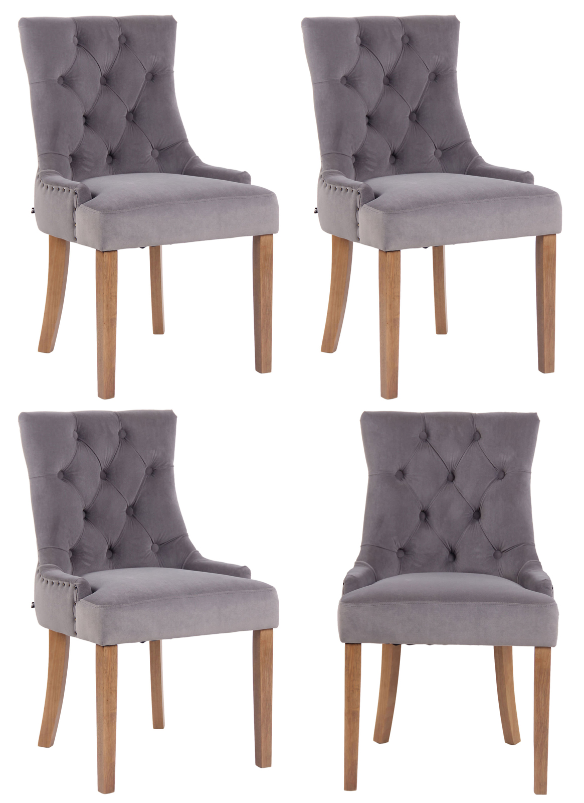 Set van 4 eetkamerstoelen Aberdeen Fluweel