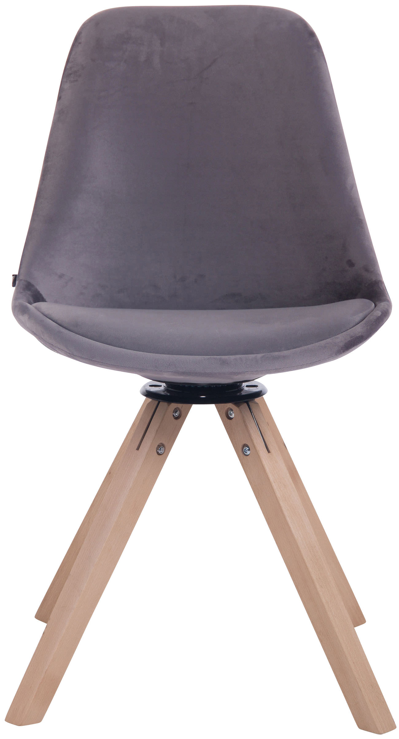 Eetkamerstoel Troyes fluweel vierkant frame