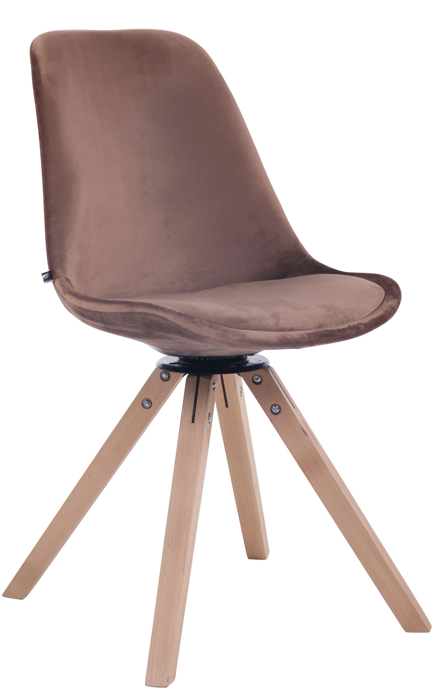 Eetkamerstoel Troyes fluweel vierkant frame