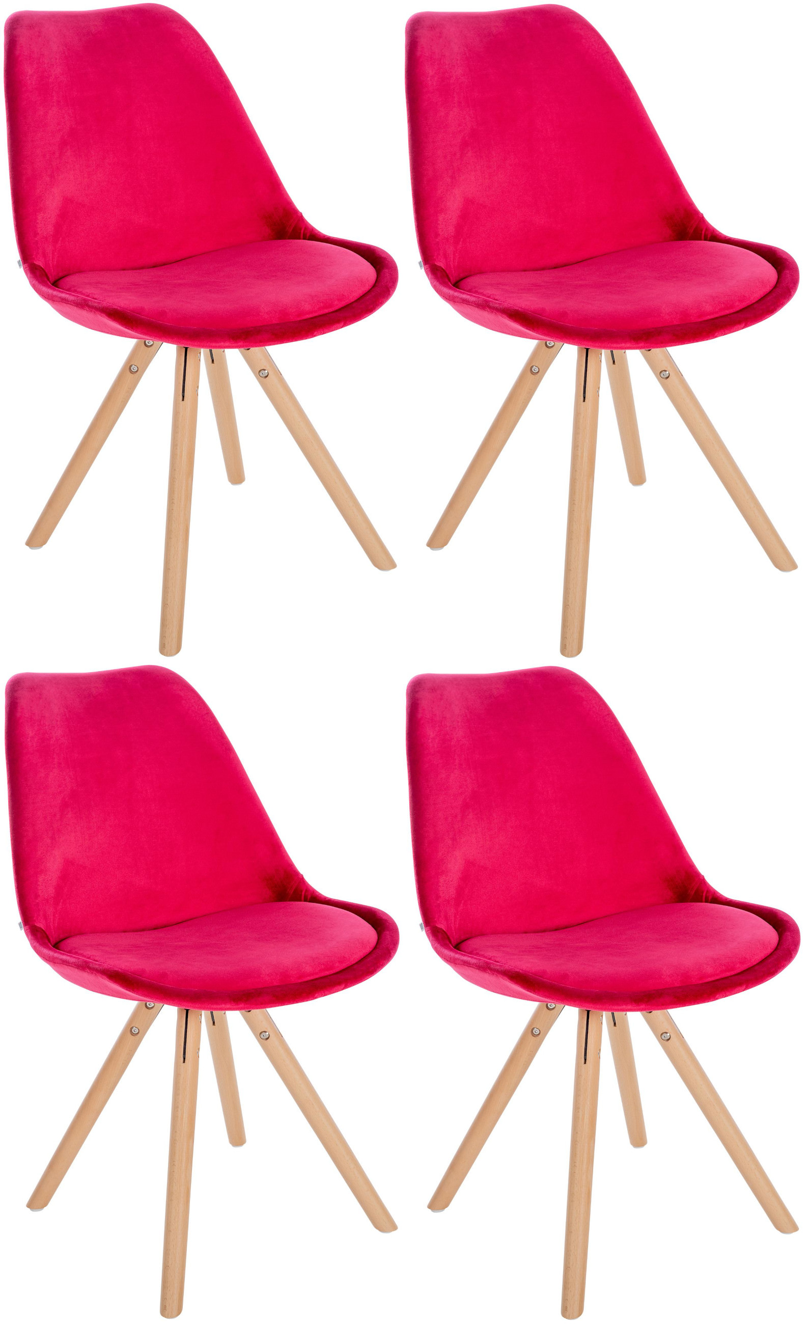 Set van 4 eetkamerstoelen Sofia fluweel
