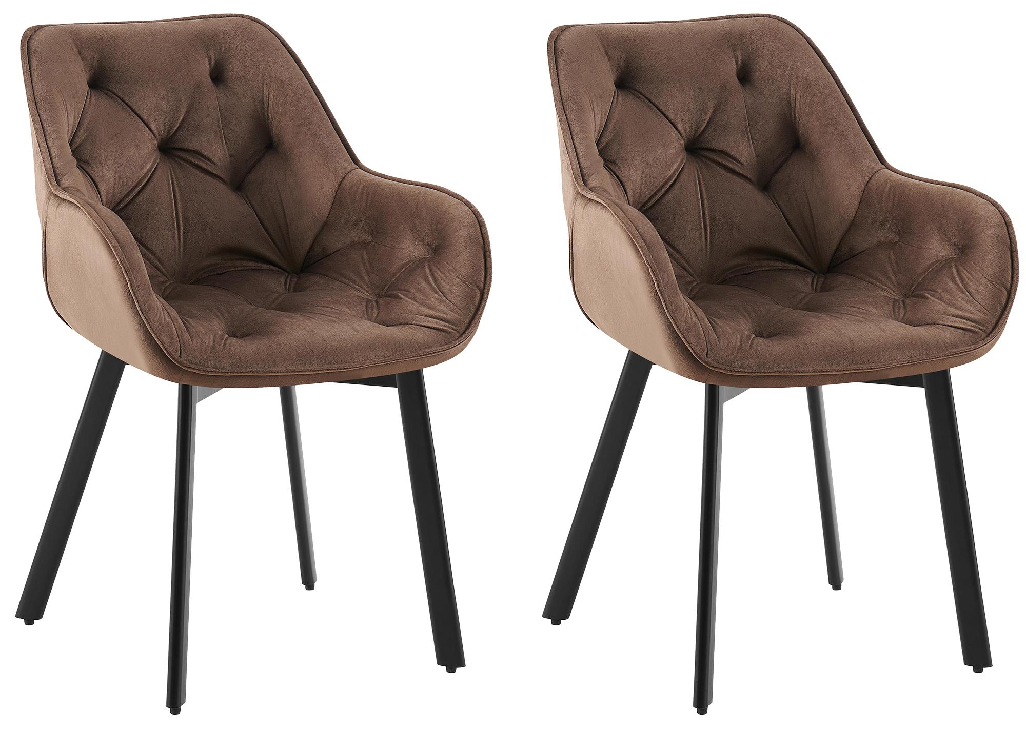 Set van 2 eetkamerstoelen Antigo Fluweel