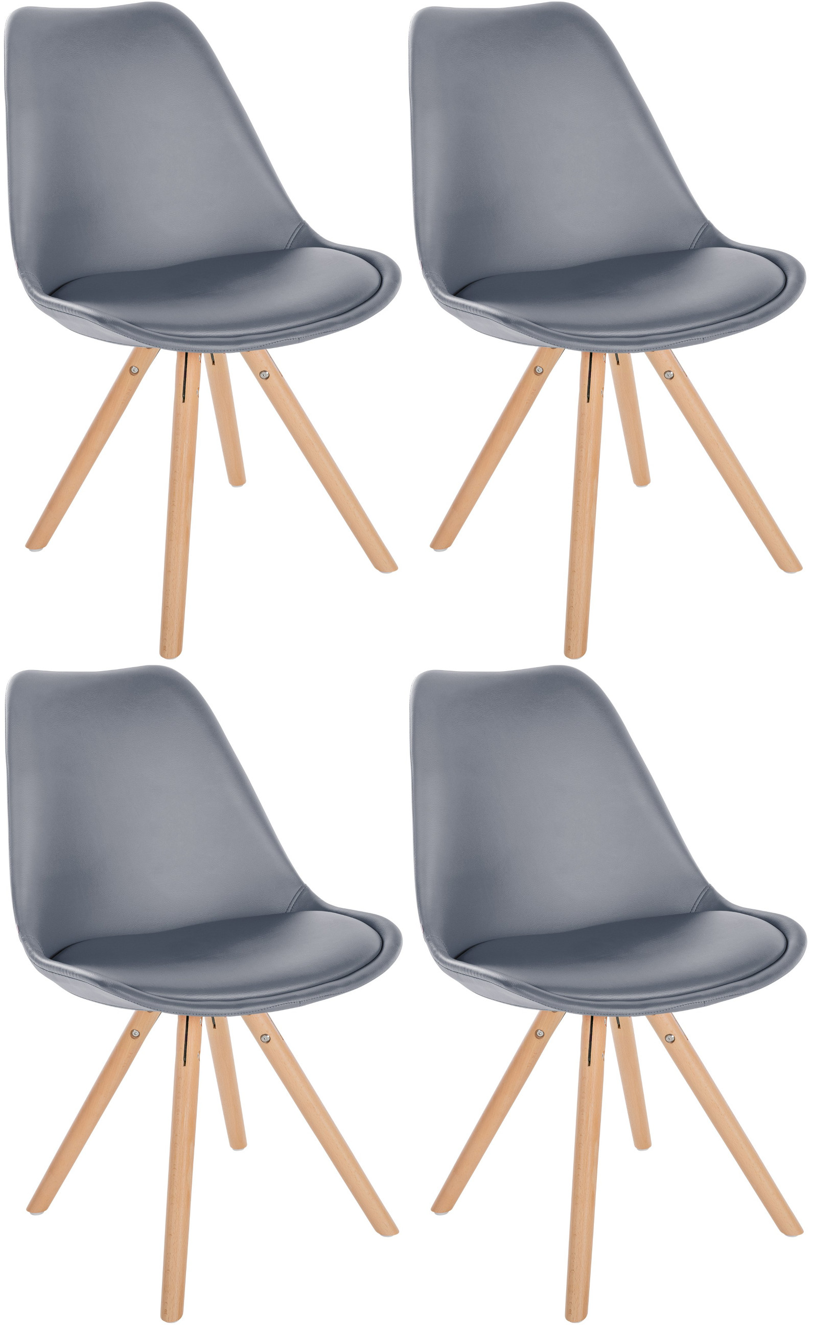 Set van 4 eetkamerstoelen Sofia kunstleer