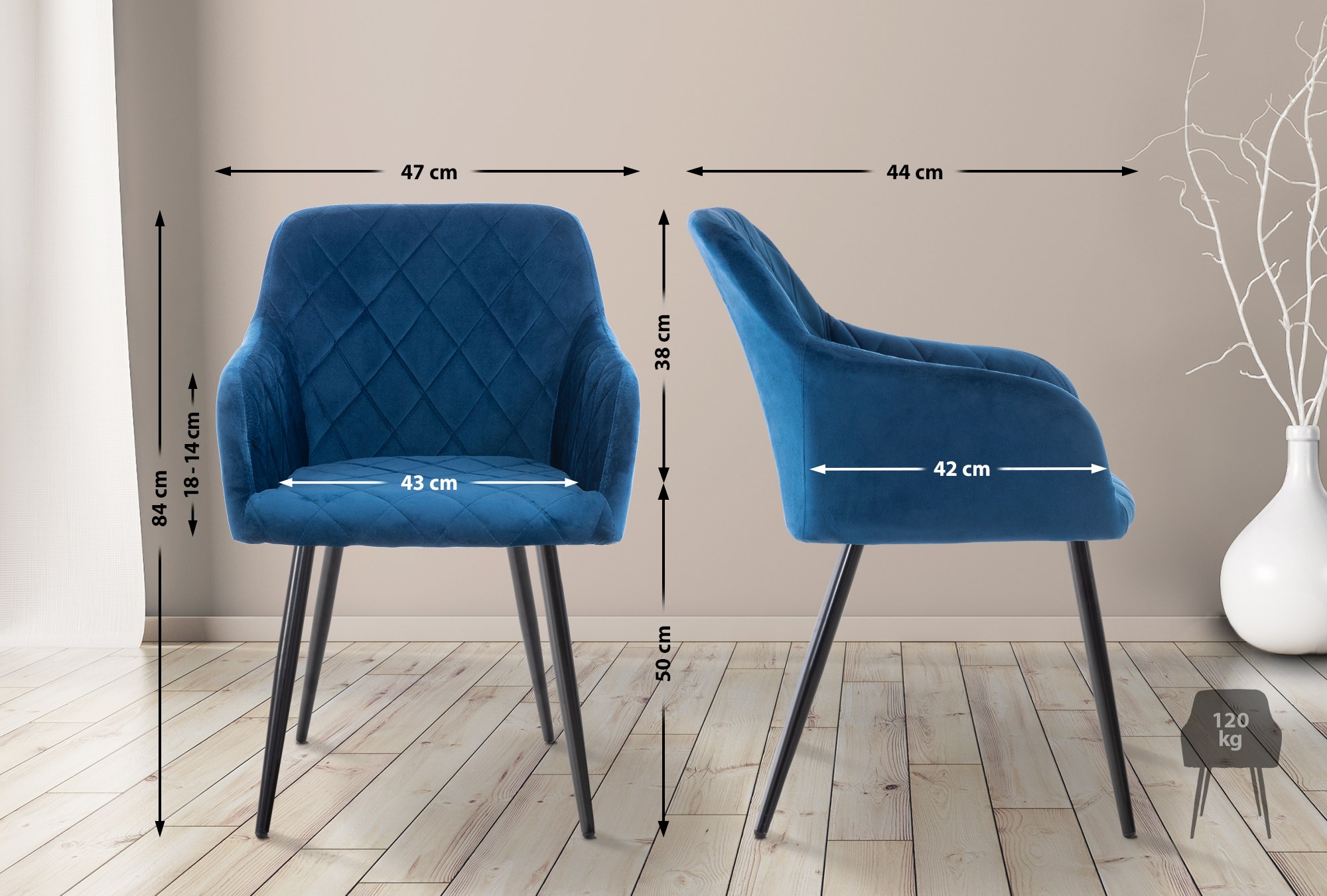 Set van 2 eetkamerstoelen Shila