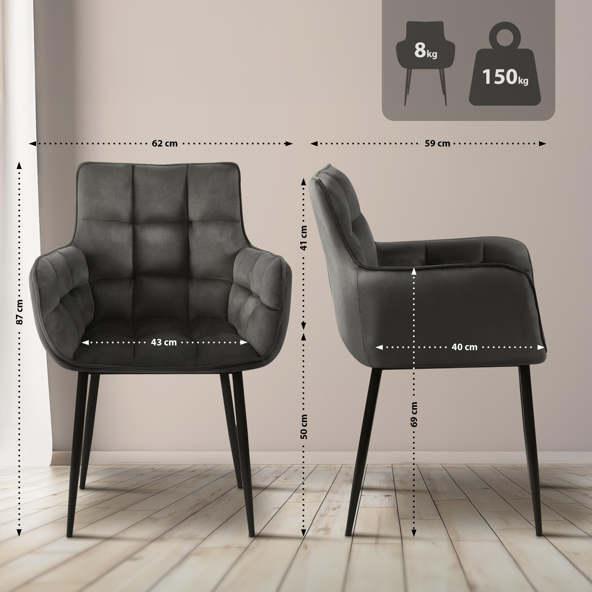 Set van 2 stoelen Tirana fluweel