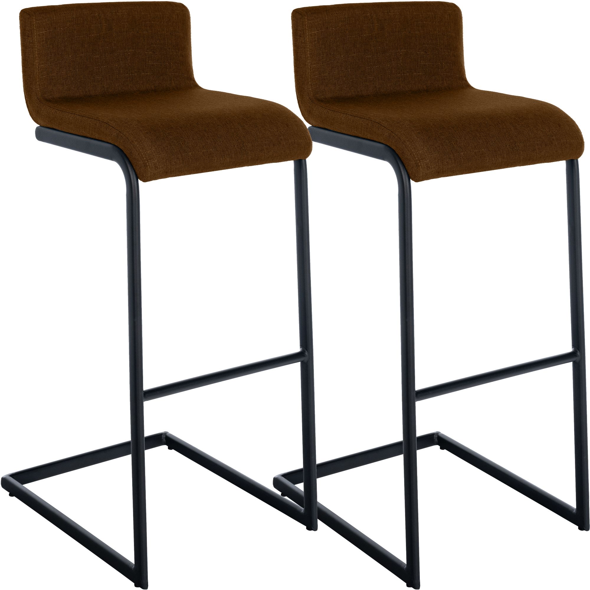 2-delige set barstoelen Newport zwart metalen frame