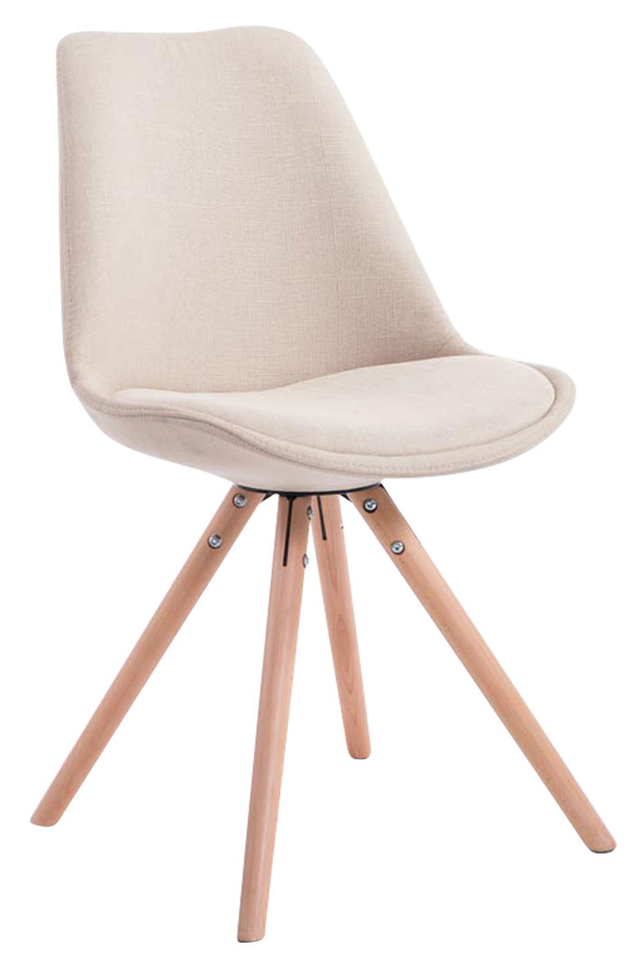 Set van 4 eetkamerstoelen Toulouse stof rond