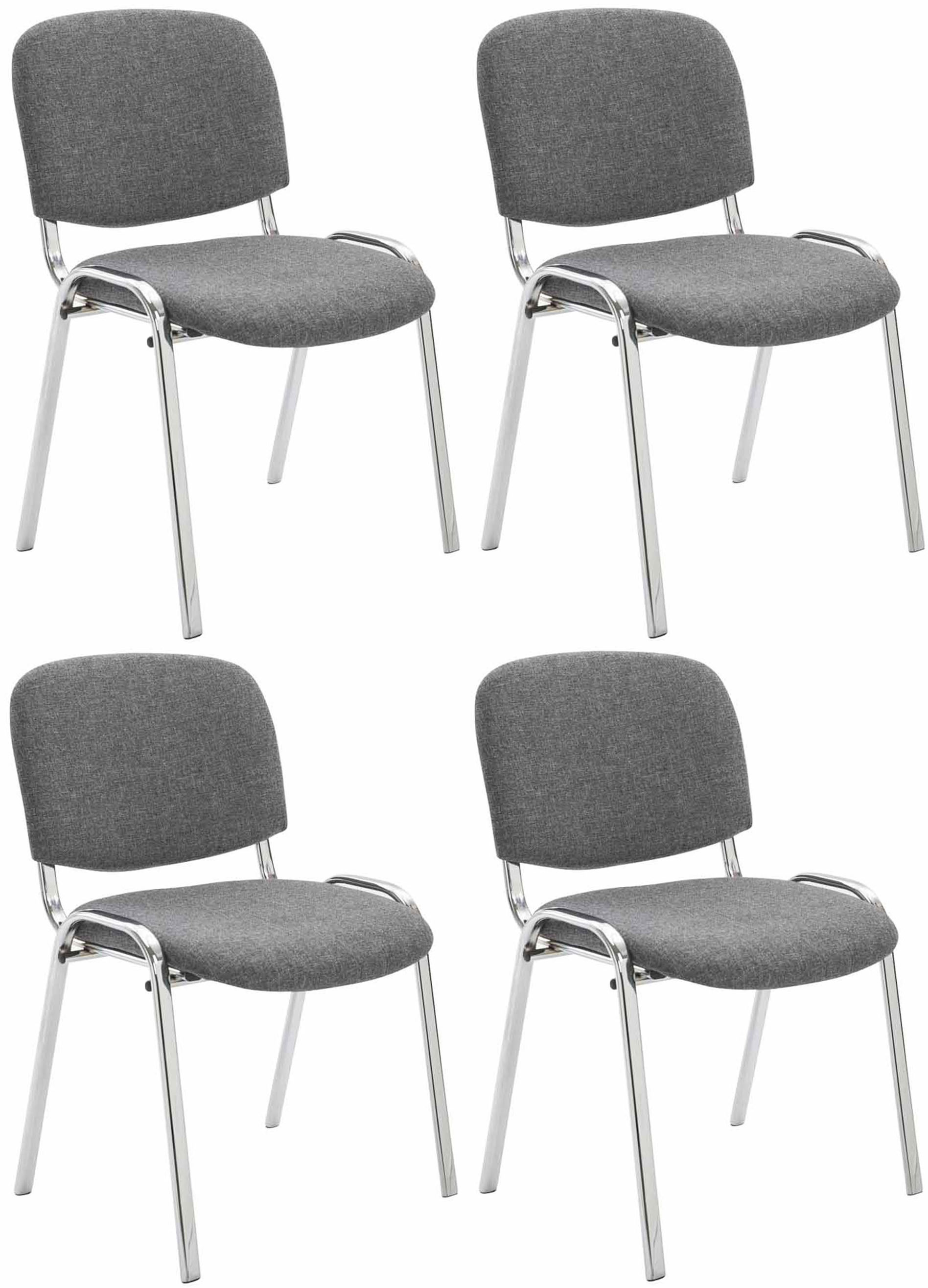 Set van 4 stoelen Ken Chroom - Stof