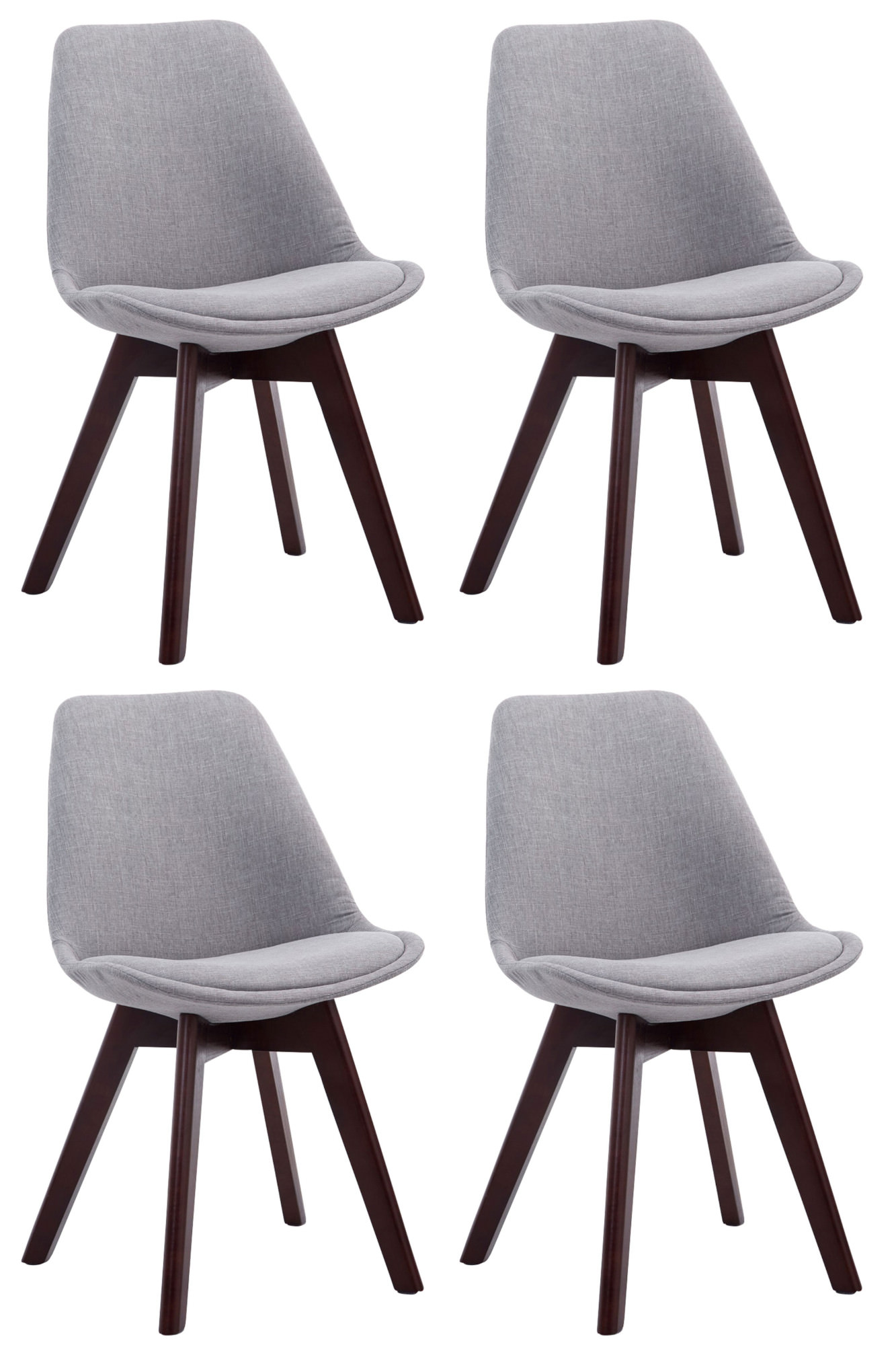 Set van 4 eetkamerstoelen Borneo V2 Stof