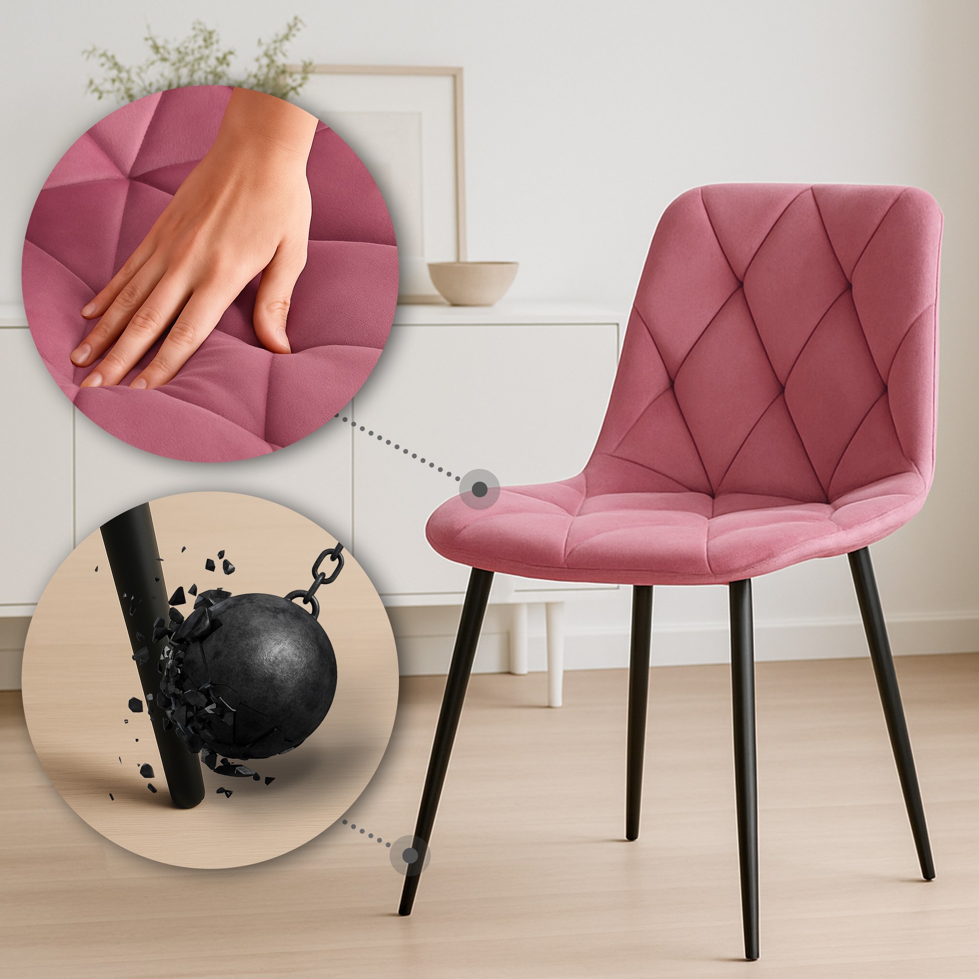 Set van 2 Eetkamerstoelen Clairton
