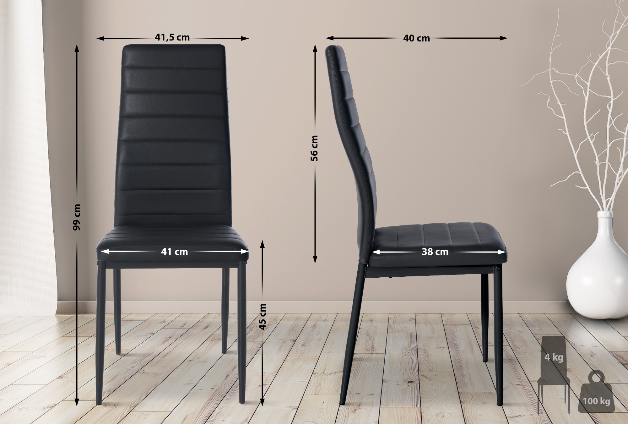 Set van 4 eetkamerstoelen Mayfair