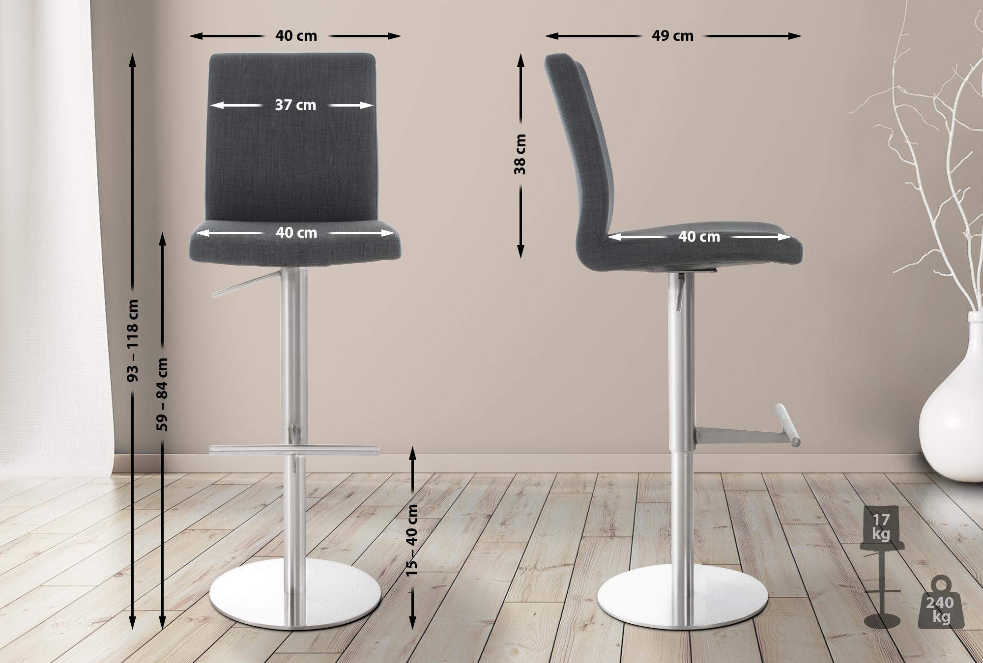 2x Barkruk Cadiz stof bekleding