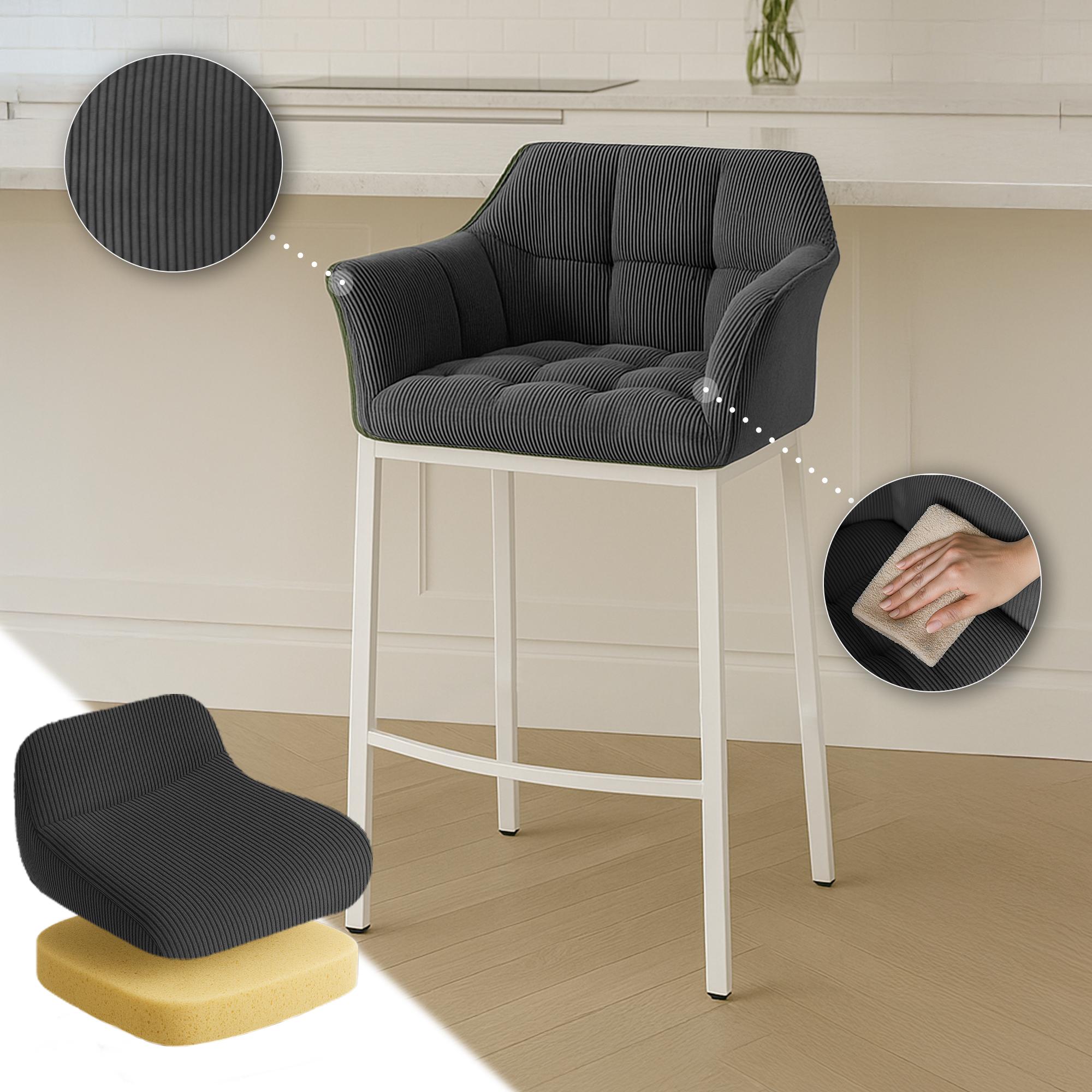 Barkruk Damaso Cord met Vierpootsframe