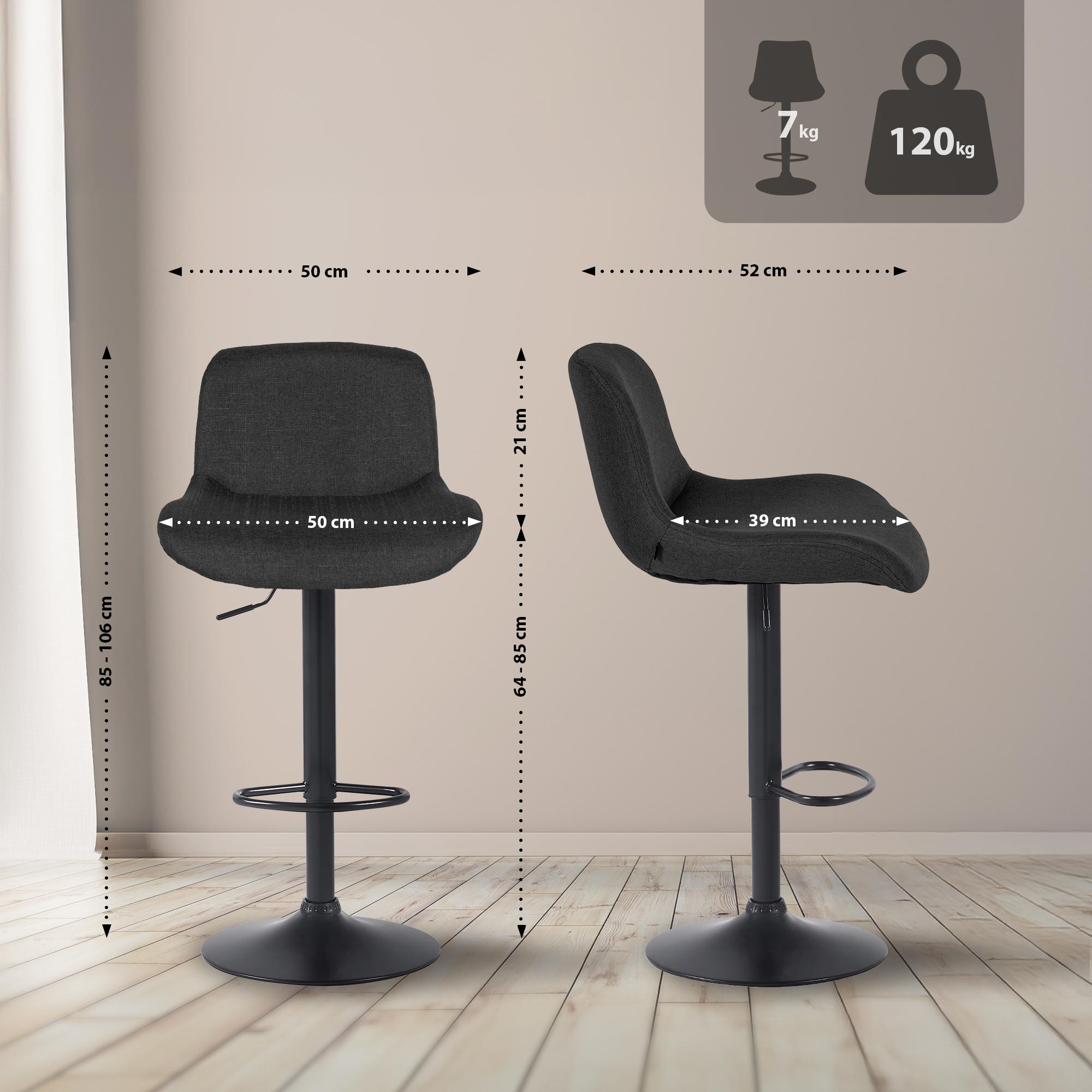 Set van 2 barkrukken Solon zwart