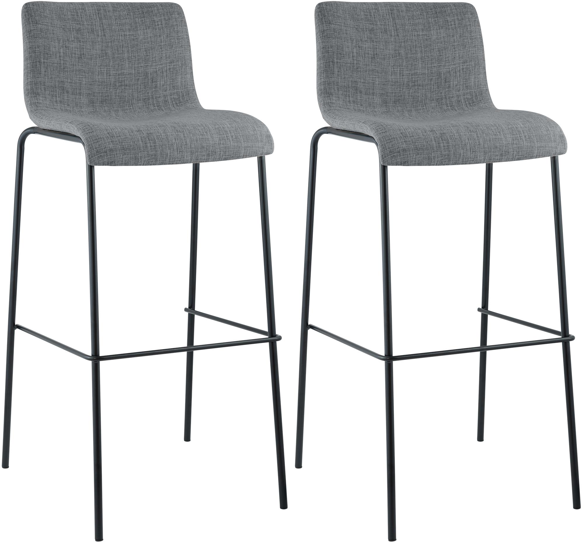 Set van 2 barstoelen Hover, stof, 4-poots onderstel