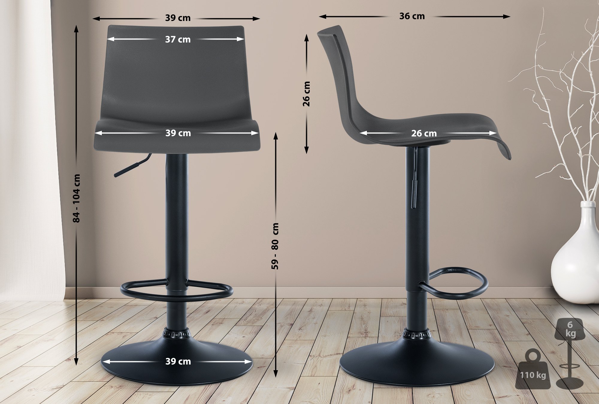 Set van 2 Branford barkrukken