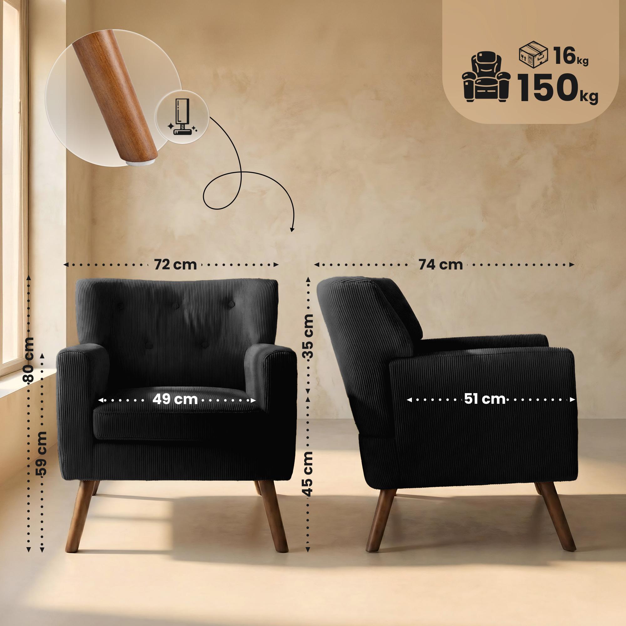 Fauteuil Kioni corduroy