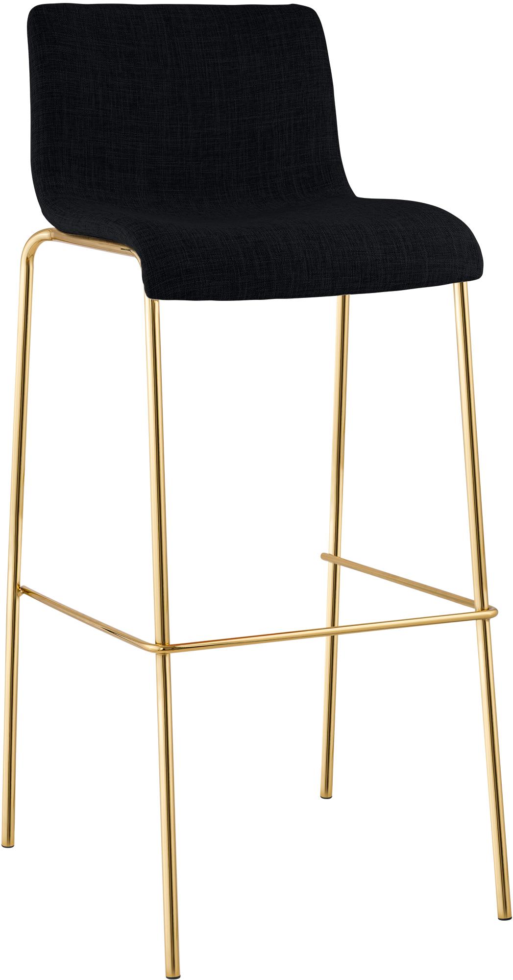 Barkruk Hover stof met vierpootsframe in goudkleur