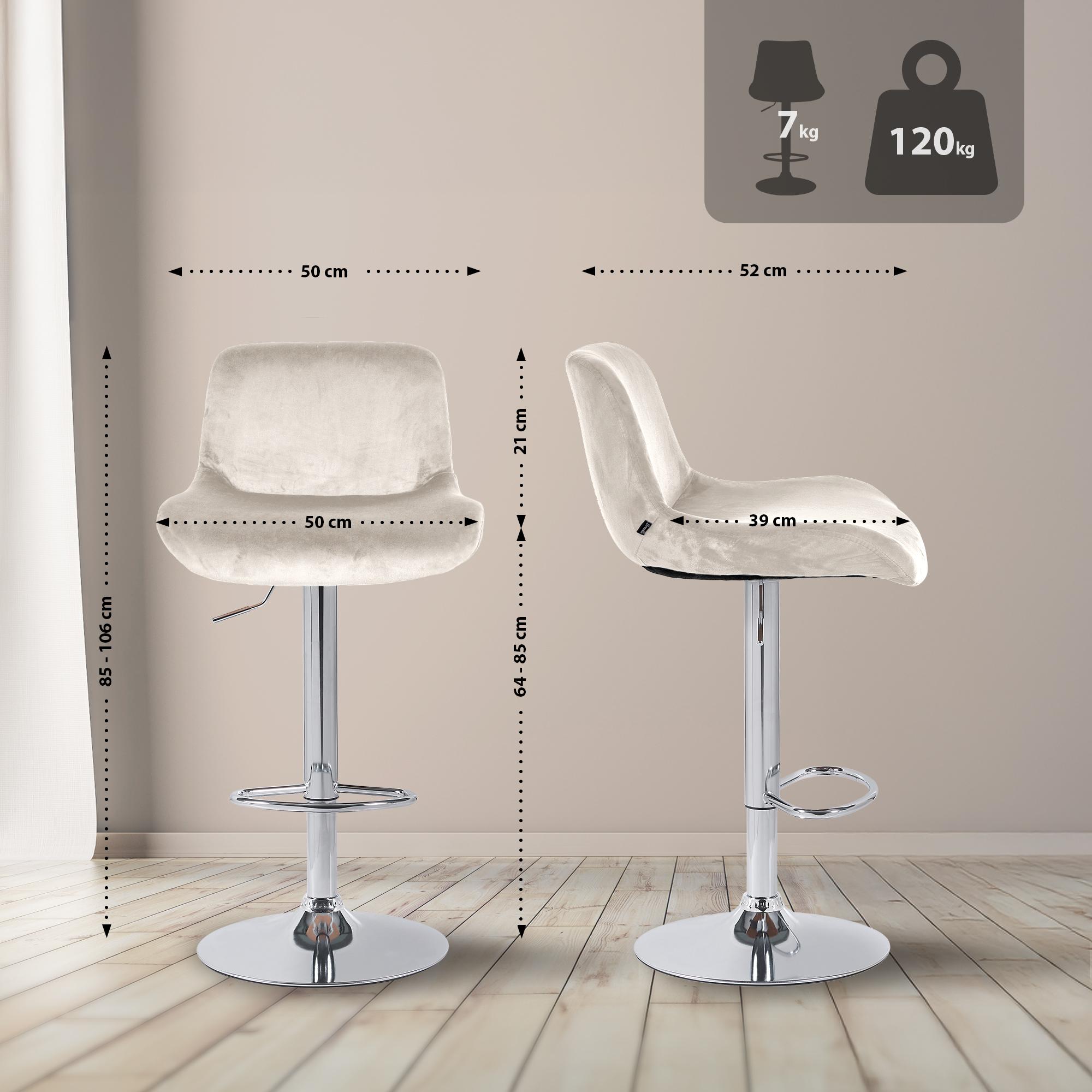 Set van 2 barkrukken Solon chroom