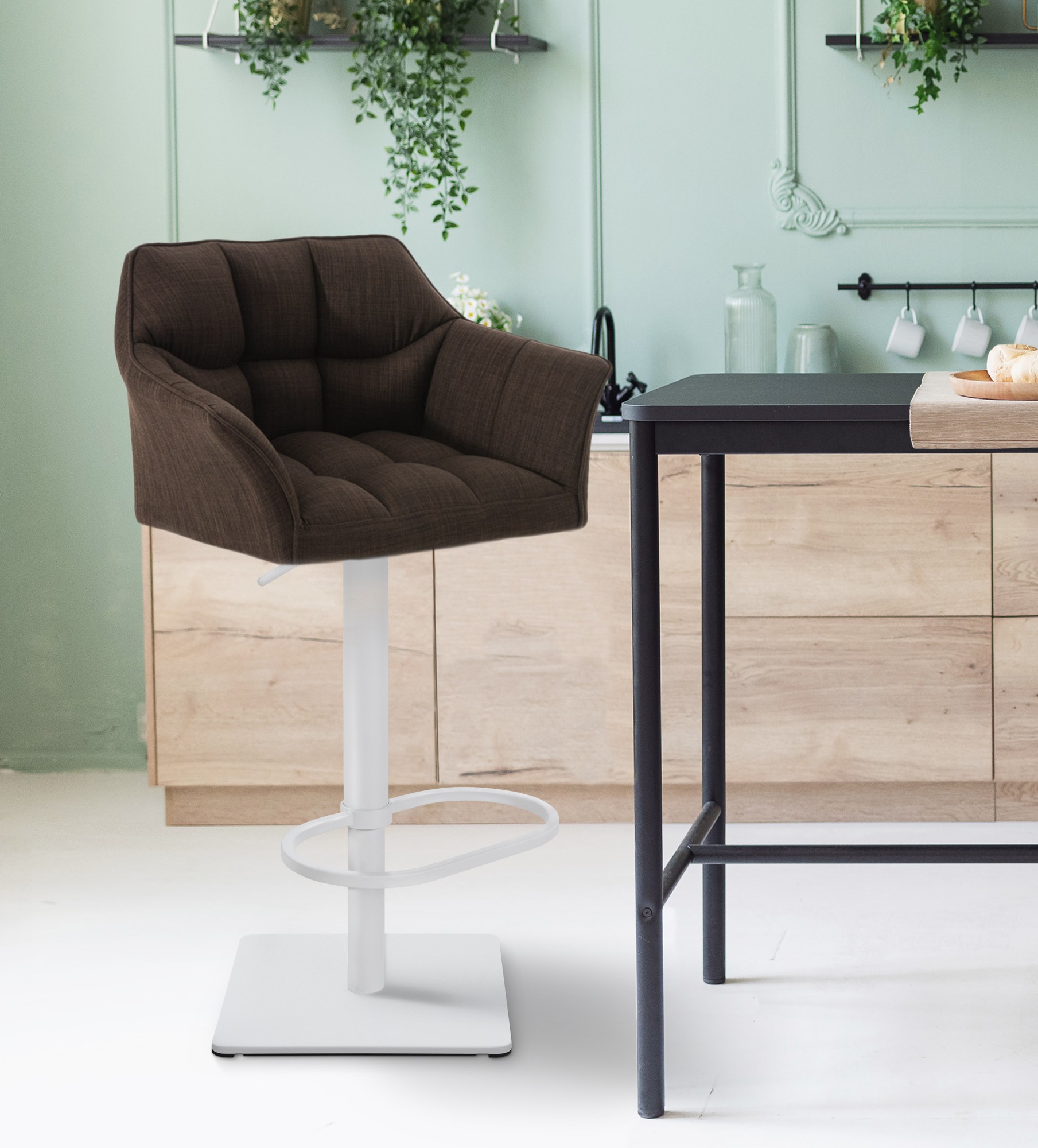 Barkruk Damaso met stoffen bekleding
