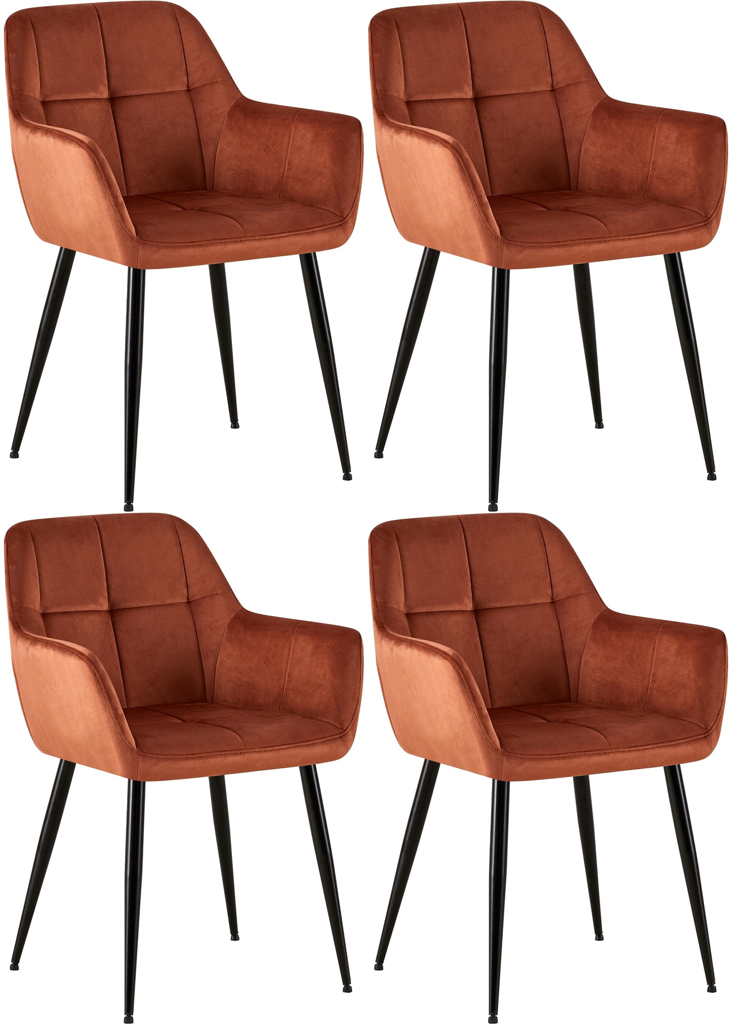 Set van 4 eetkamerstoelen Emia